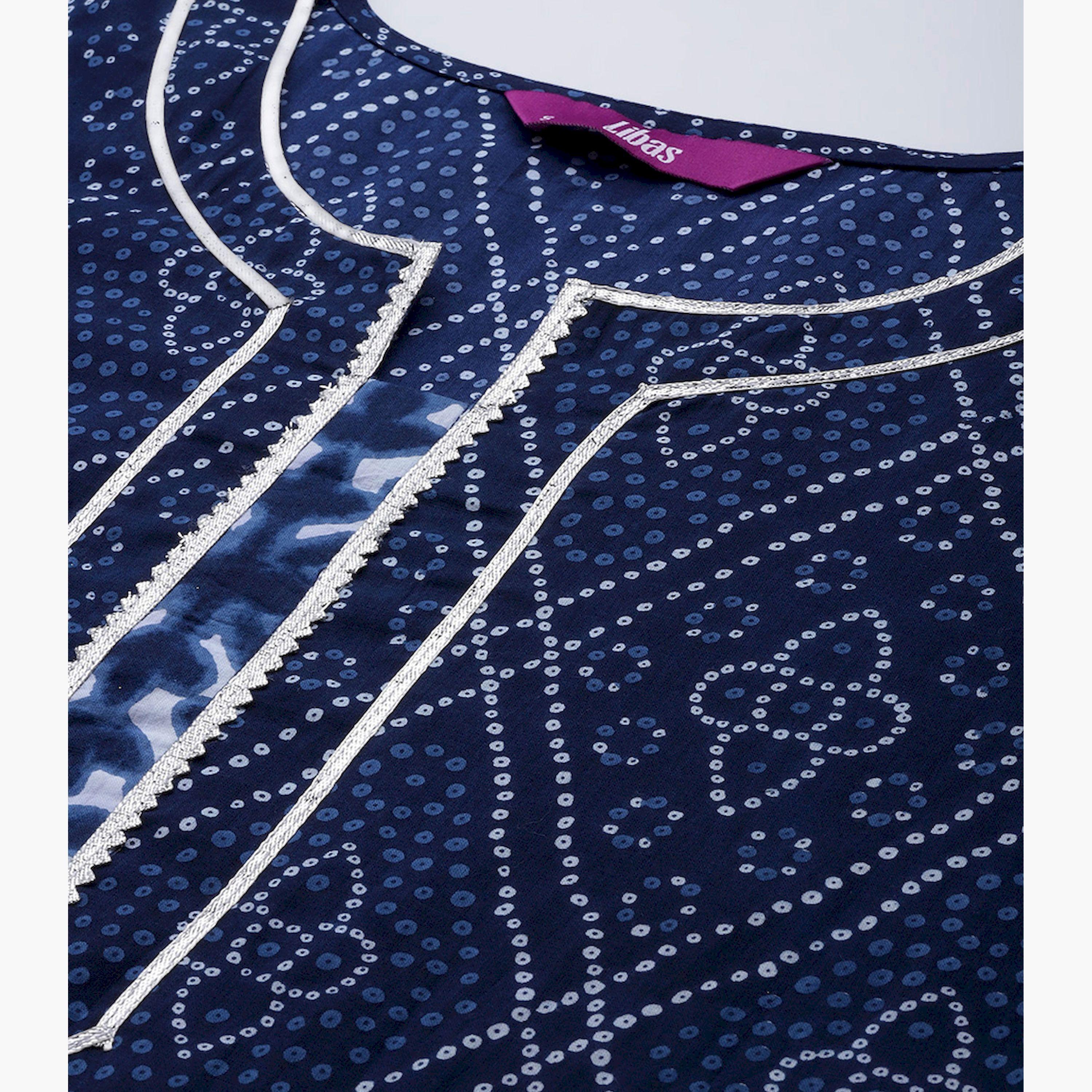 Libas X Styli Printed Gotta Patti Kurta and Gotta Patti Palazzo with Printed Dupatta Set-women-clothing-ethnicwear-sareesets-image-4