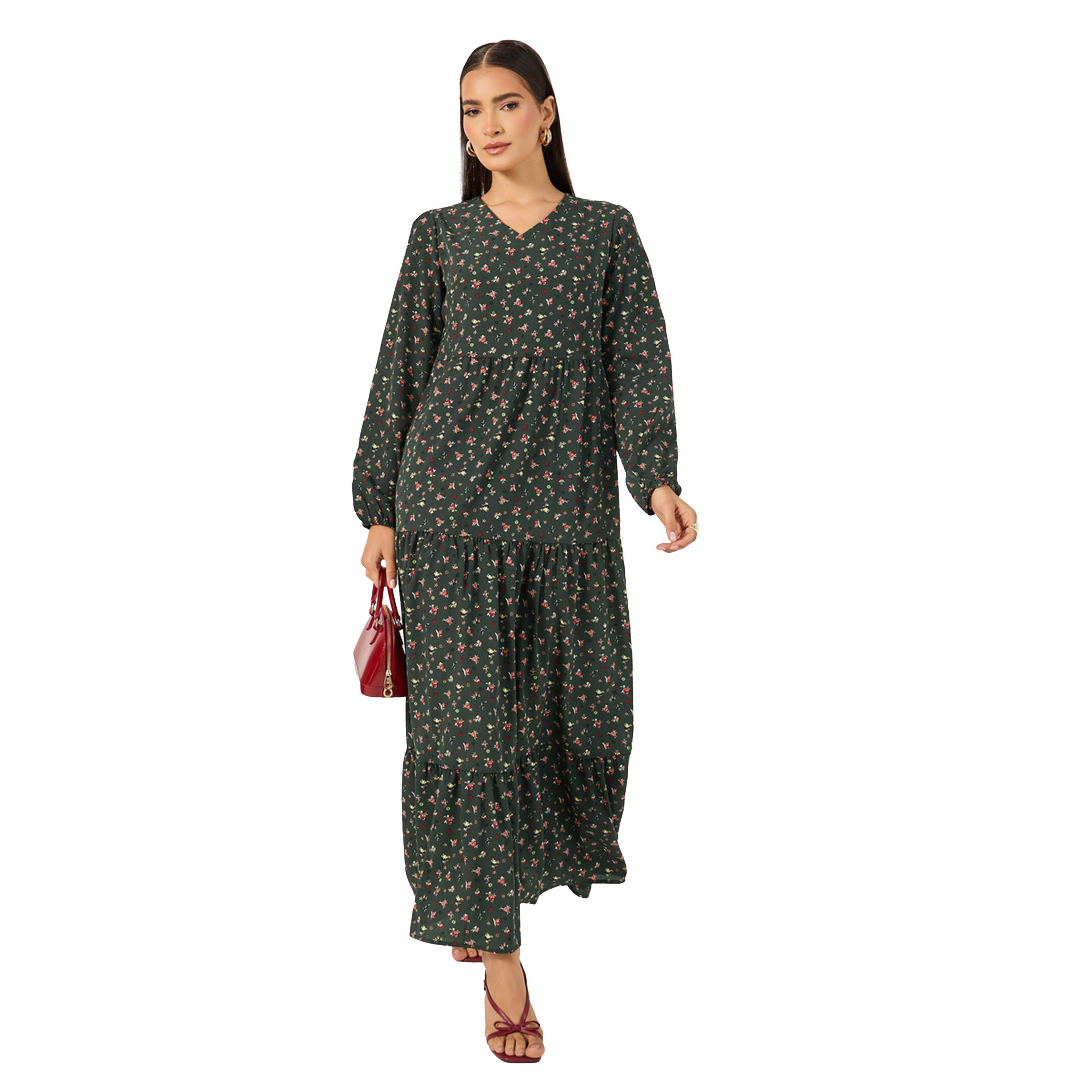 Styli All-Over Print Long Sleeves Tiered Maxi Dress-women-clothing-dresses-image-2