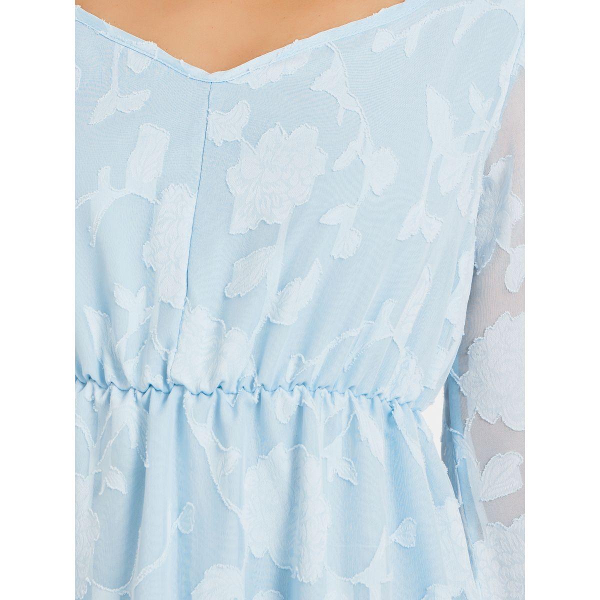 فستان طويل جاكار بتفاصيل مُجمعة وأكمام طويلة-women-clothing-dresses-image-4