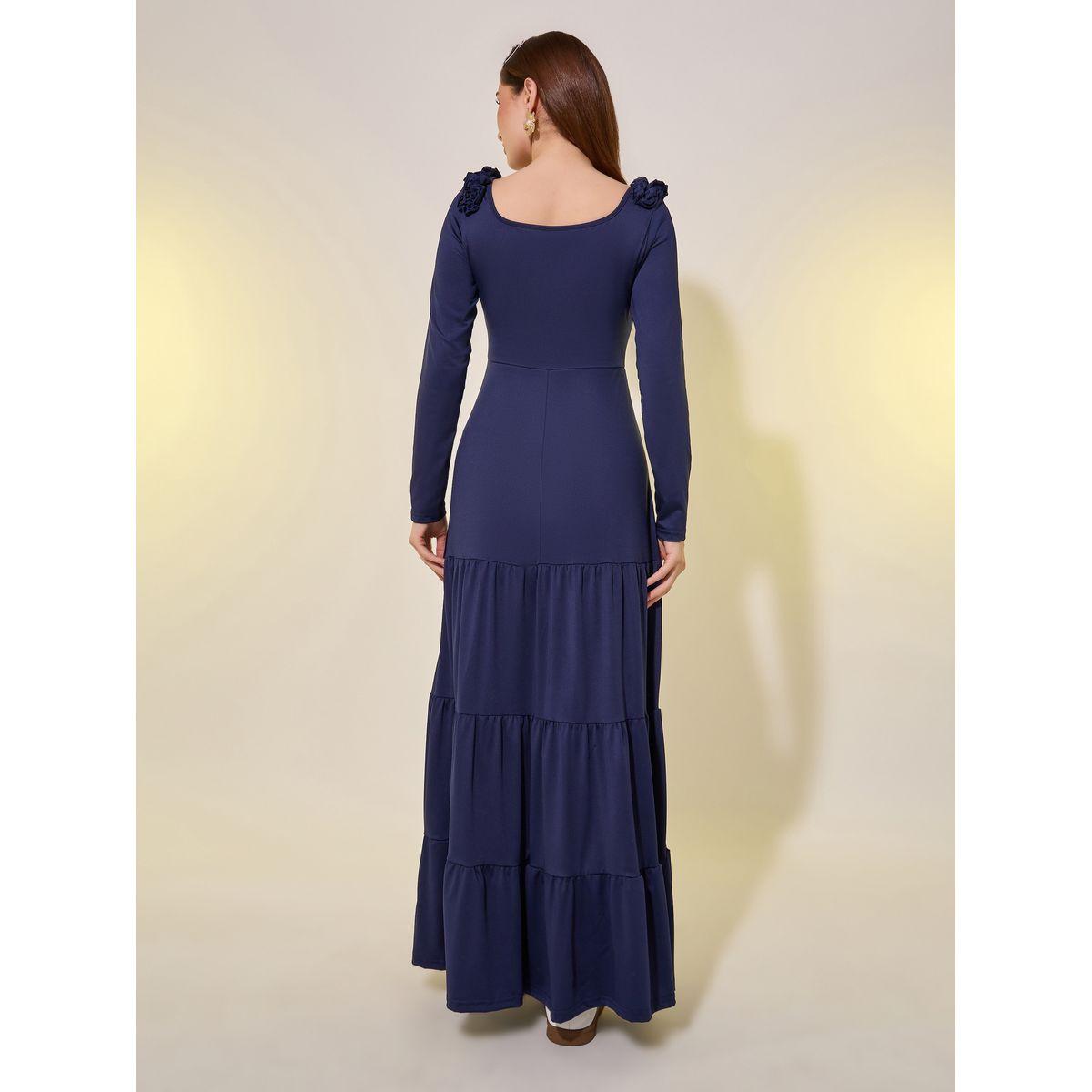 فستان ميدي سادة بأكمام قصيرة وكورساج-women-clothing-dresses-image-5
