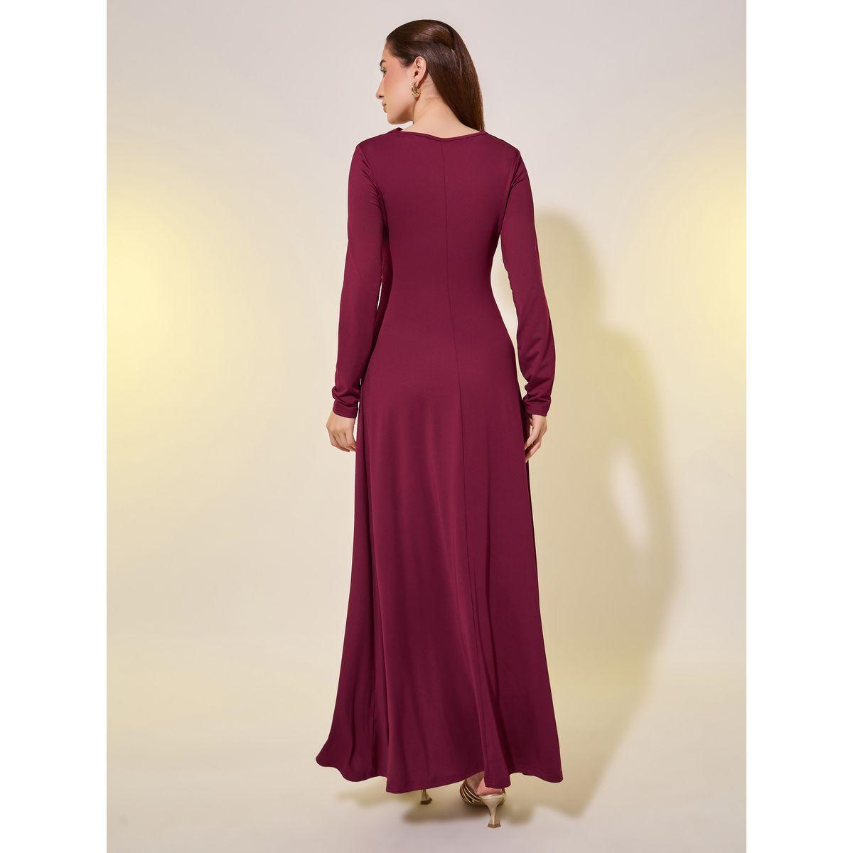Styli Solid Gathered Waist A-Line Maxi Dress-women-clothing-dresses-image-5