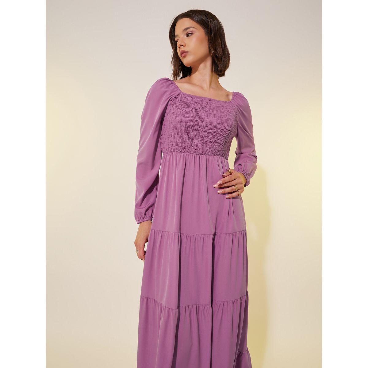 Styli Smocked Square Neck Tiered Maxi Dress-women-clothing-dresses-image-2