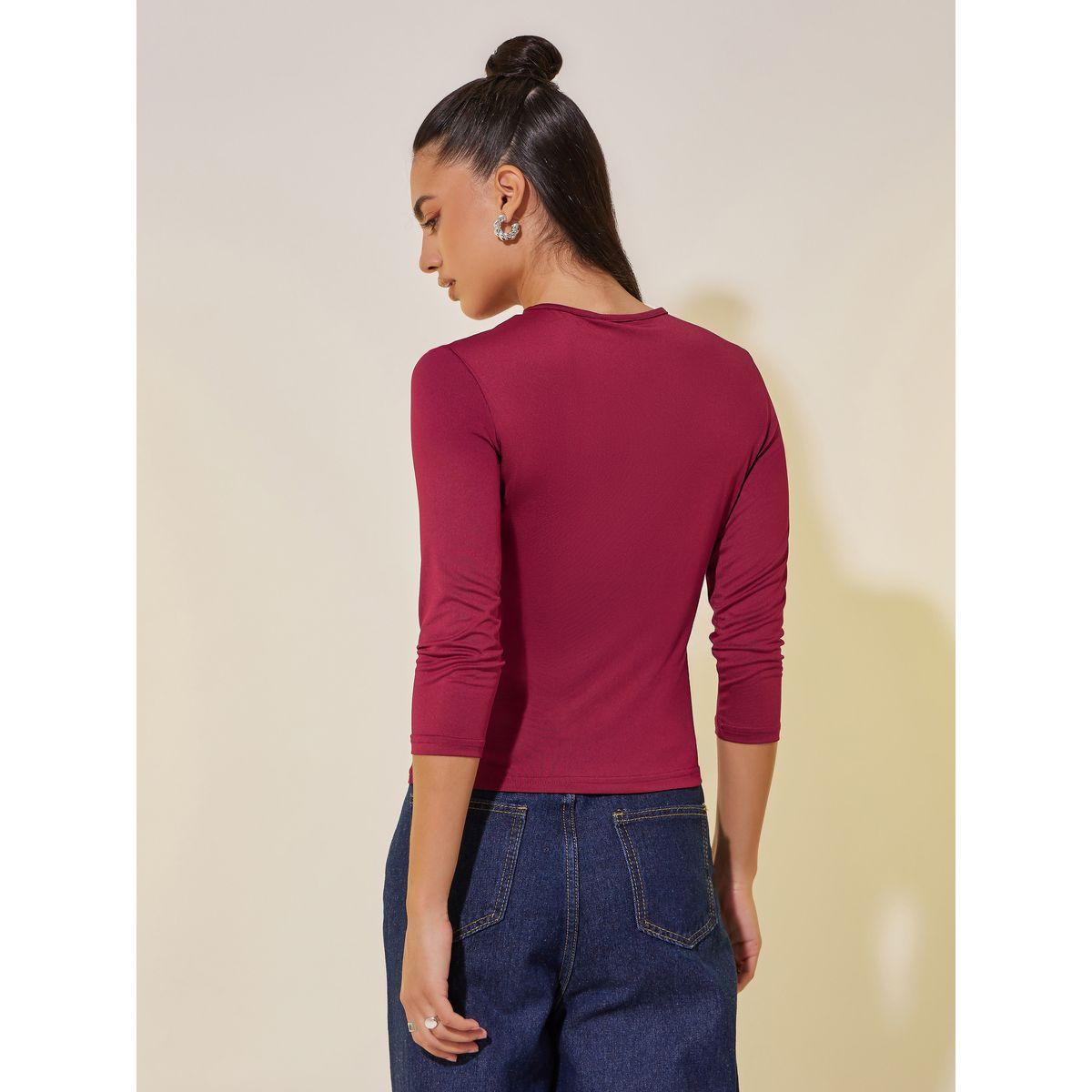 Styli Solid Round Neck Fitted Top-women-clothing-shirtsandblouses-blouses-image-5