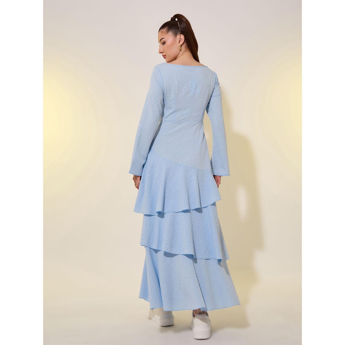 فستان طويل بياقة واسعة ومزين بلؤلؤ صناعي-women-clothing-dresses-image-5