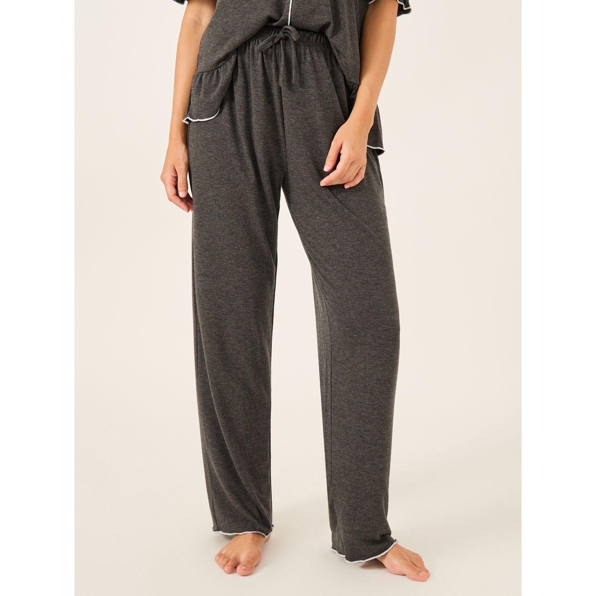 Styli Solid Ruffled Short Sleeve Top and Pyjama Set-women-clothing-nightwear-pyjamas-longsets-image-7