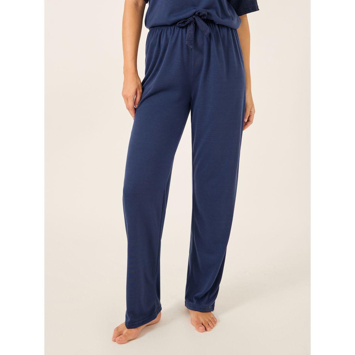 Styli Schiffli Sleeve Round Neck T-Shirt and Pyjama Set-women-clothing-nightwear-pyjamas-longsets-image-6