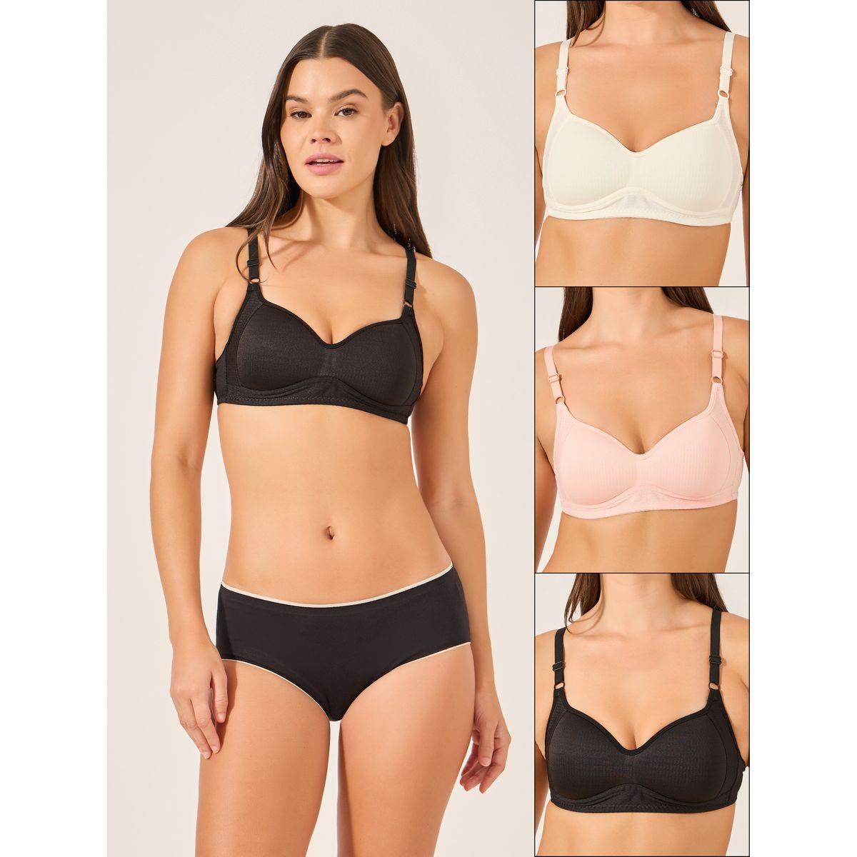 Styli Pack of 3 - Padded Non-Wired T-Shirt Bra-women-clothing-lingerie-bras-image-1