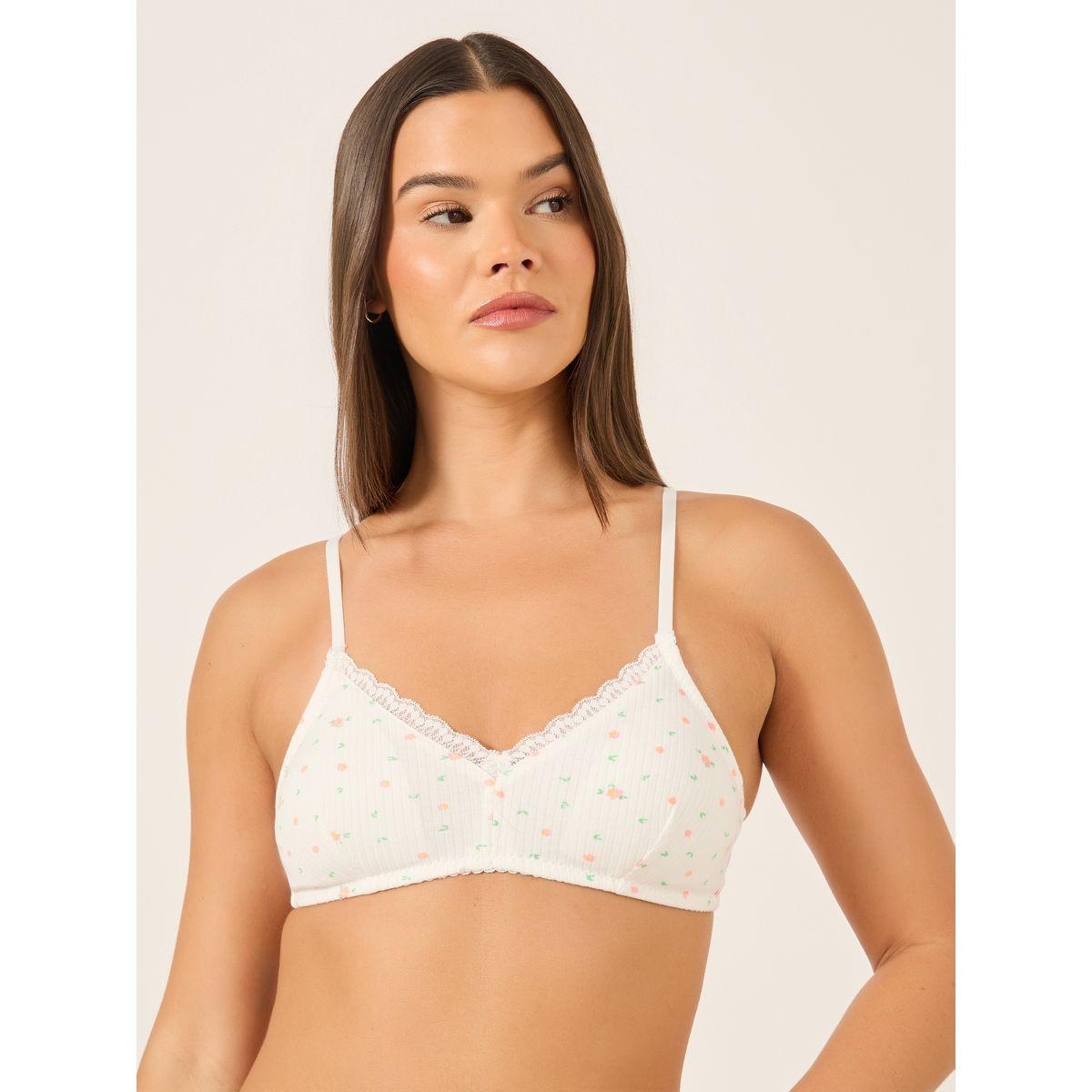 Styli Pack of 2 - Ditsy Printed Ribbed T-Shirt Bra-women-clothing-lingerie-bras-image-2