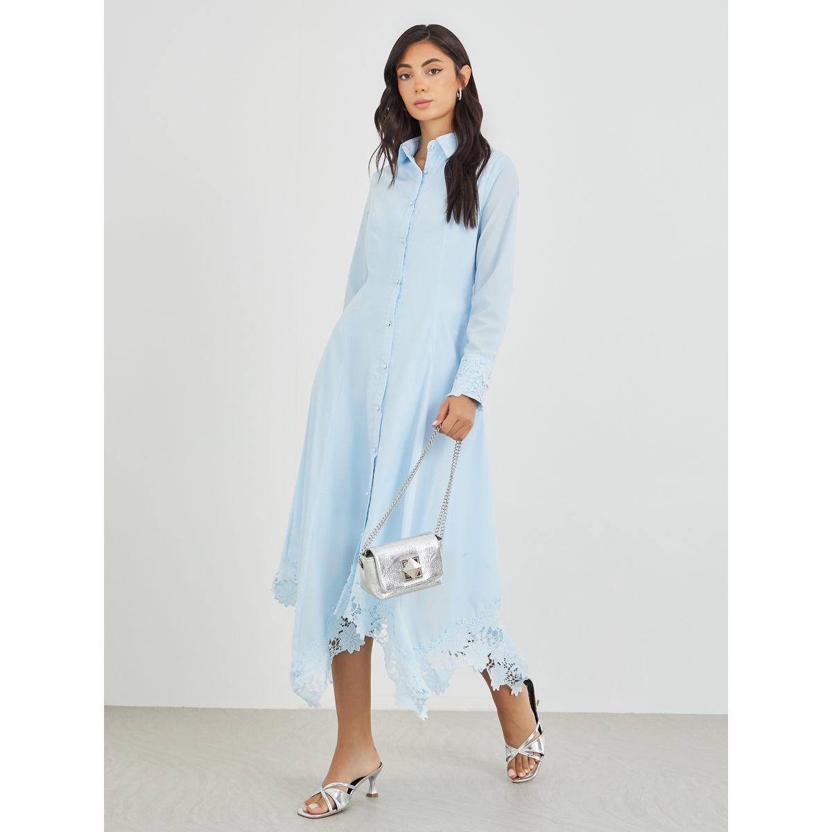 فستان ميدي سادة بأكمام طويلة-women-clothing-dresses-image-1