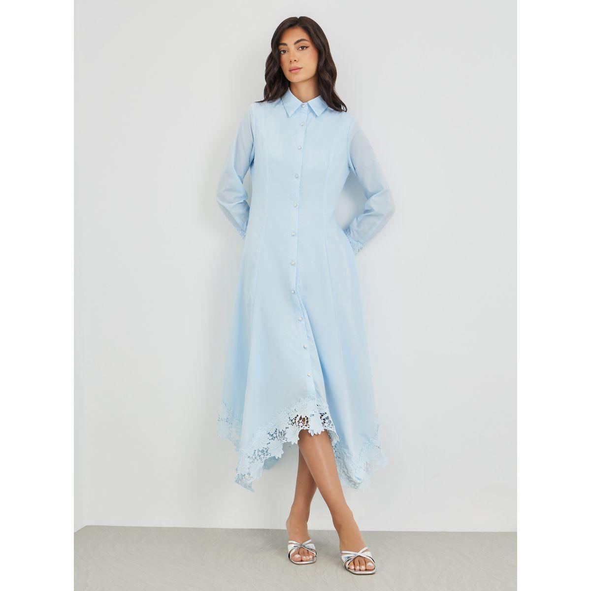 فستان ميدي سادة بأكمام طويلة-women-clothing-dresses-image-2
