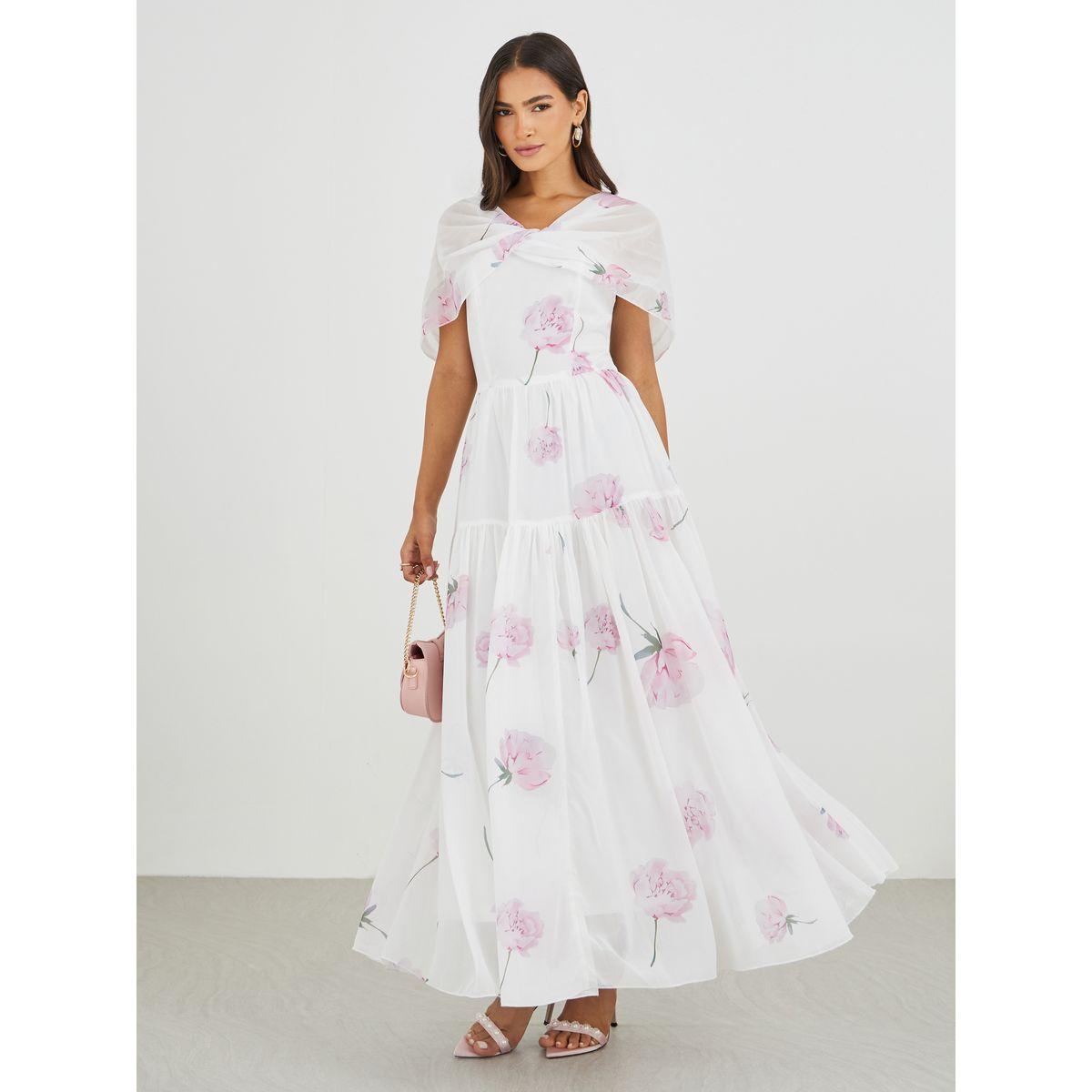 فستان طويل بطبعة زهور مع جارتر-women-clothing-dresses-image-1