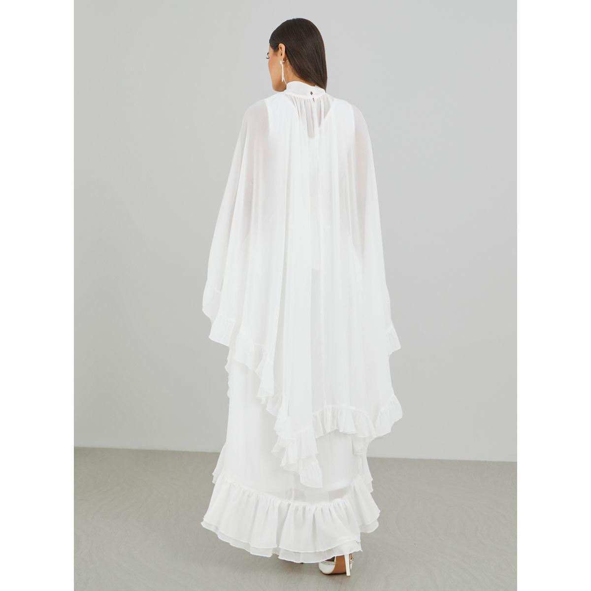Styli Ruffled Cape Sleeve High Neck Maxi Dress-women-clothing-dresses-image-5