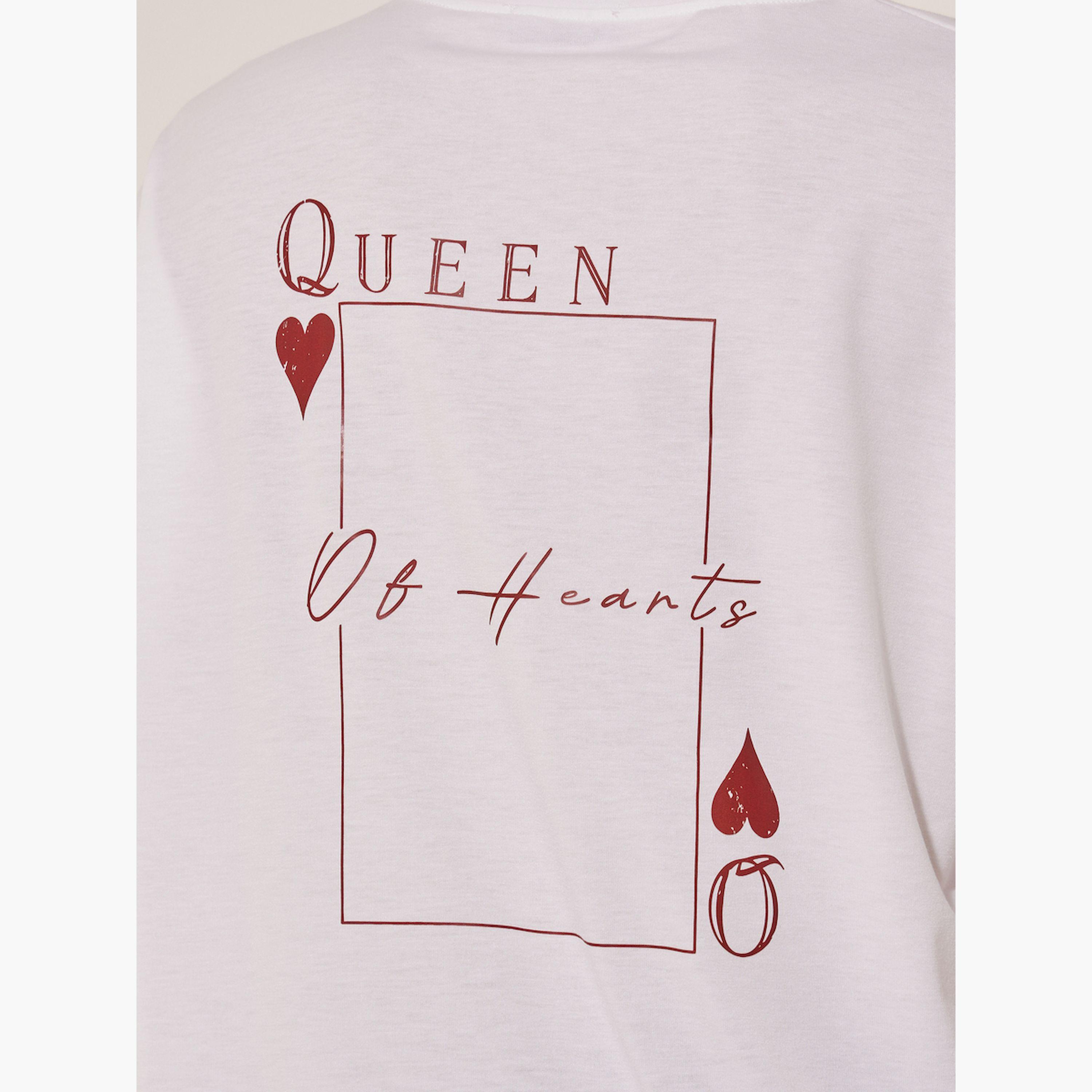 تيشيرت فضفاض بطبعة جرافيك وياقة دائرية-women-clothing-tshirts-image-5