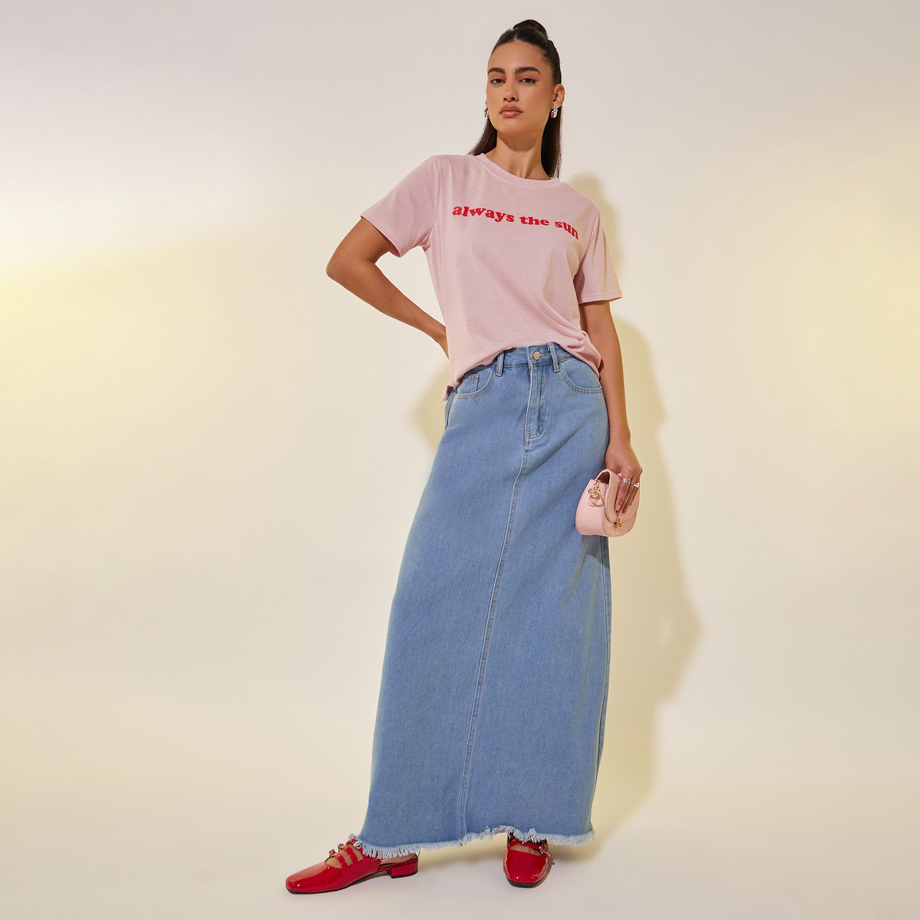Styli Round Neck Slogan Print T-Shirt-women-clothing-tshirts-image-2