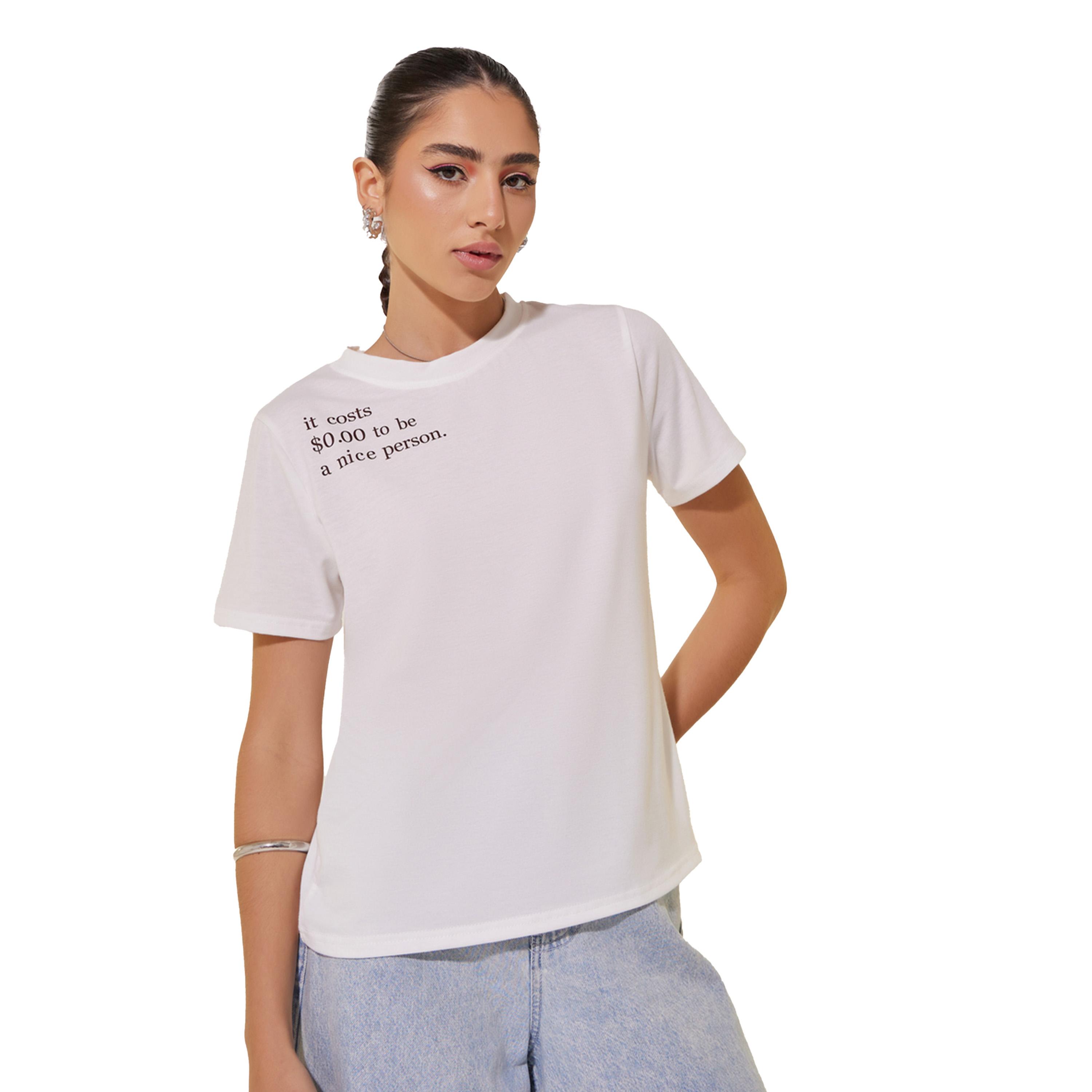 Take Two Slogan Print Round Neck Short Sleeve T-Shirt-women-clothing-tshirts-image-3