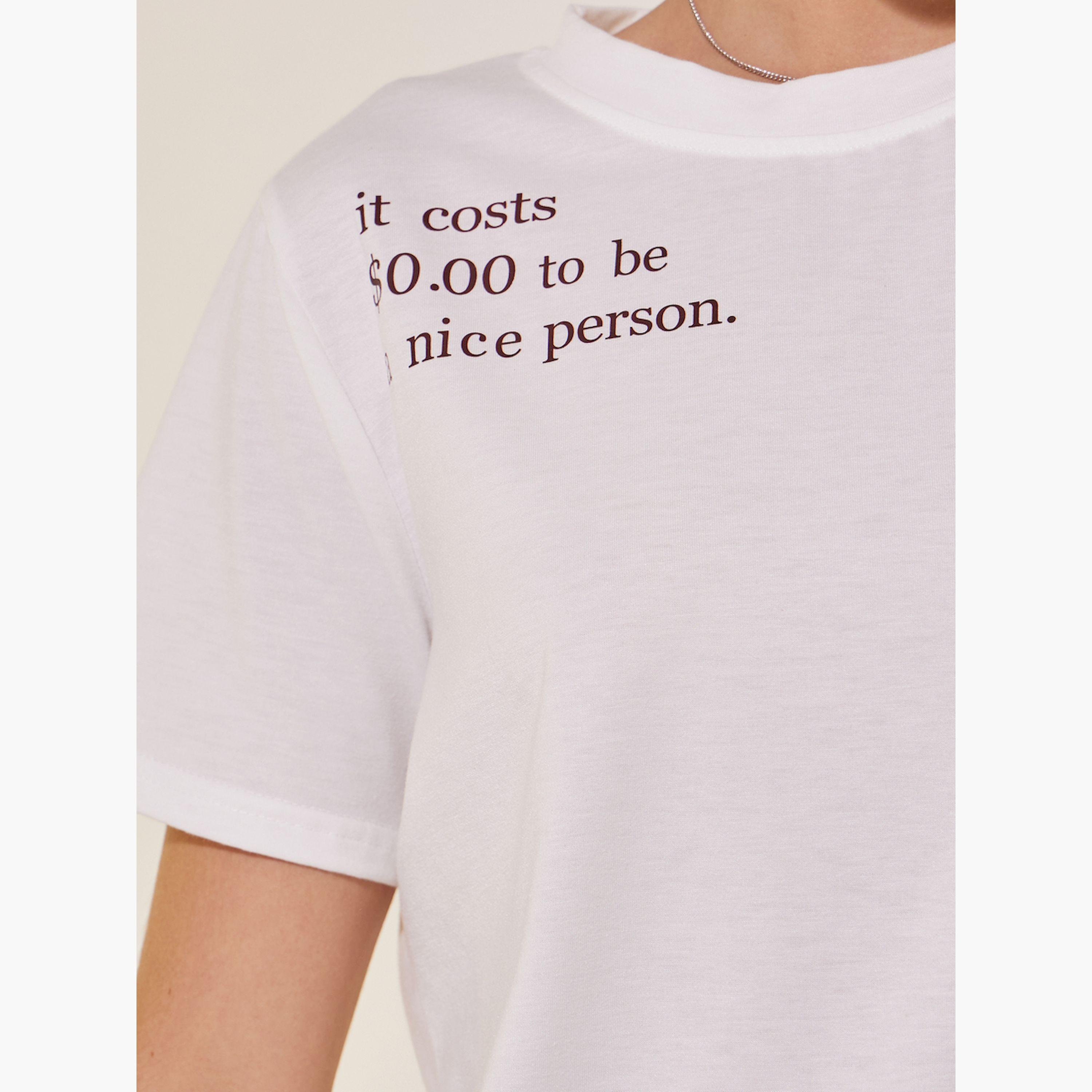 Take Two Slogan Print Round Neck Short Sleeve T-Shirt-women-clothing-tshirts-image-4