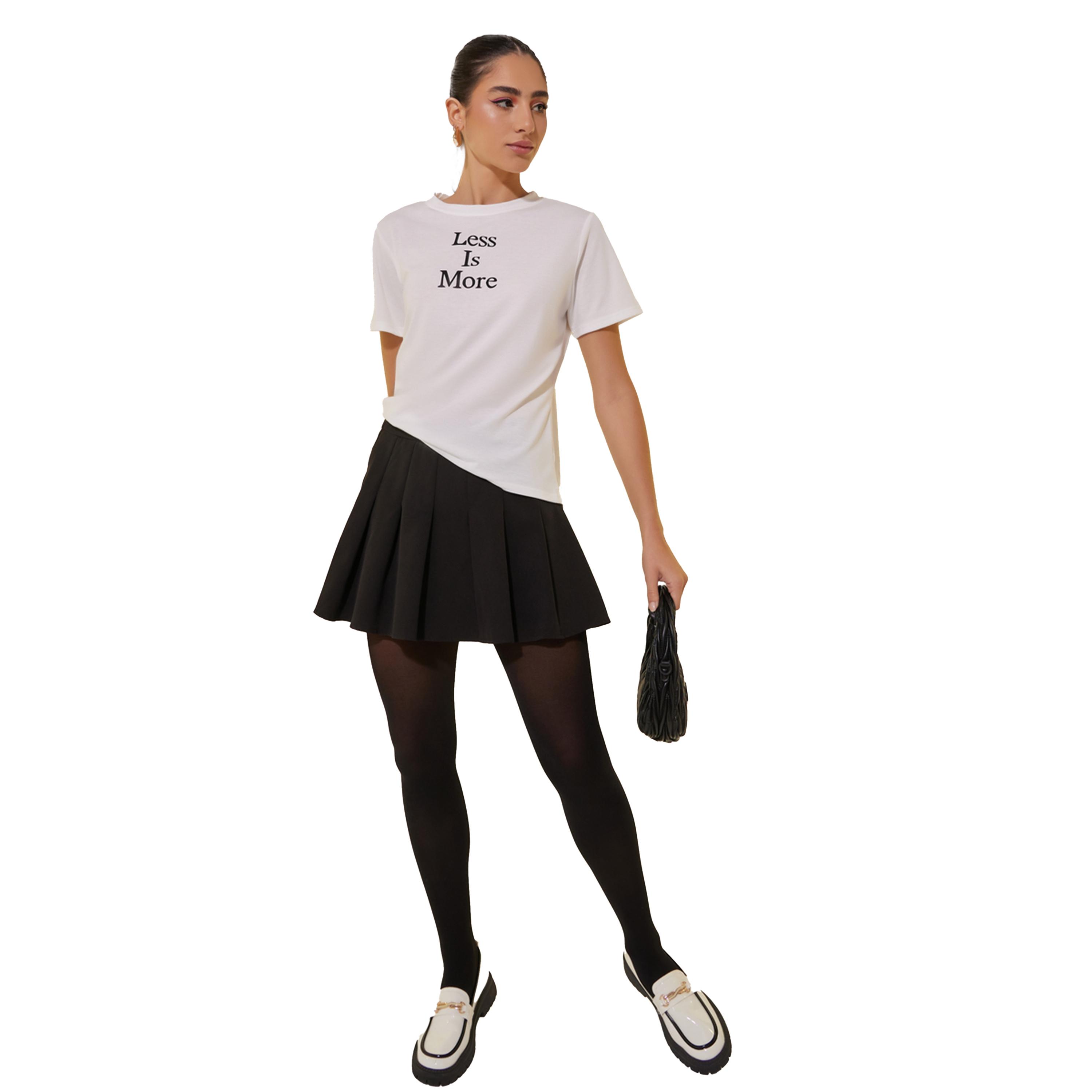 تيشيرت بطبعة كتابة وأكمام قصيرة-women-clothing-tshirts-image-2