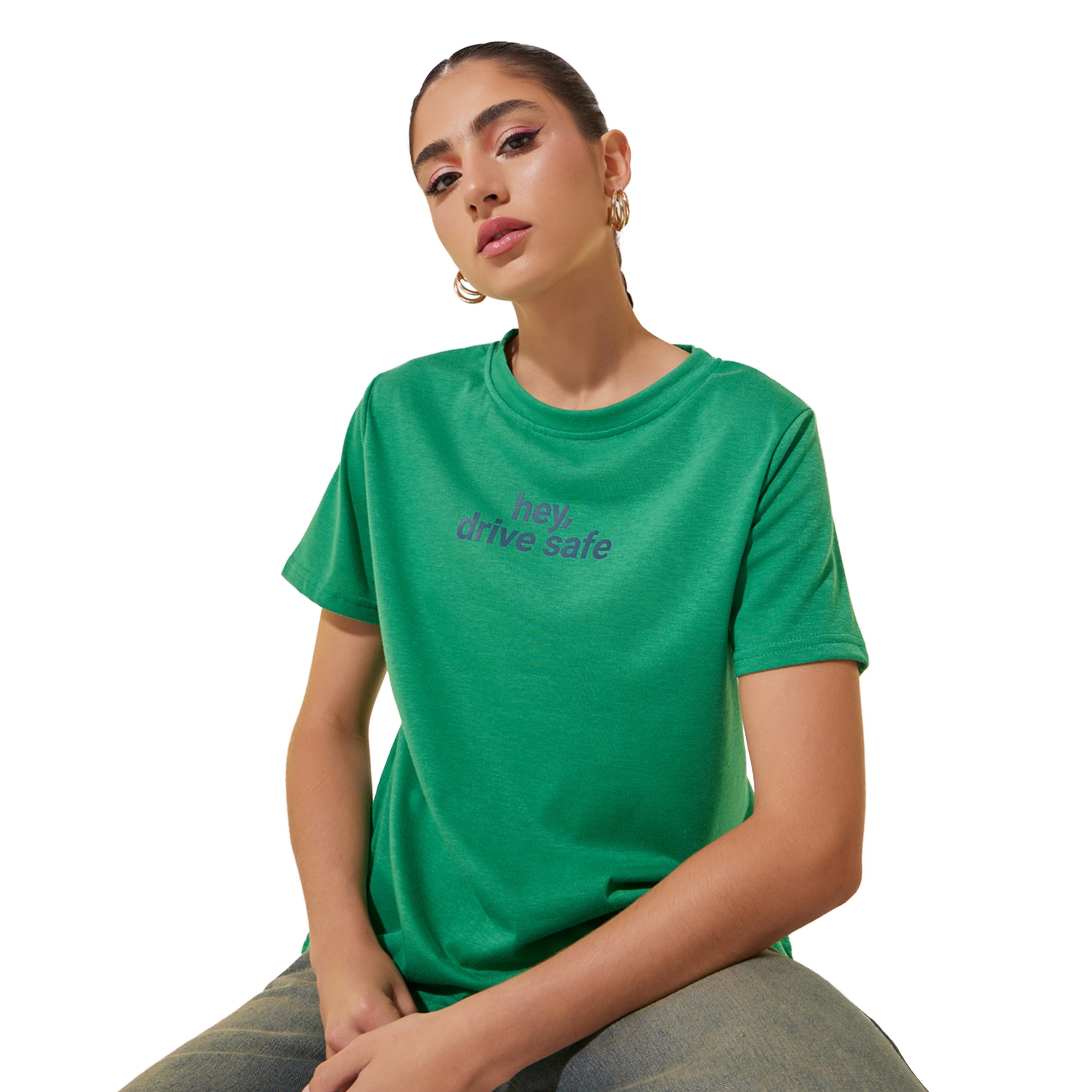 Take Two Slogan Print Round Neck Short Sleeve T-Shirt-women-clothing-tshirts-image-1