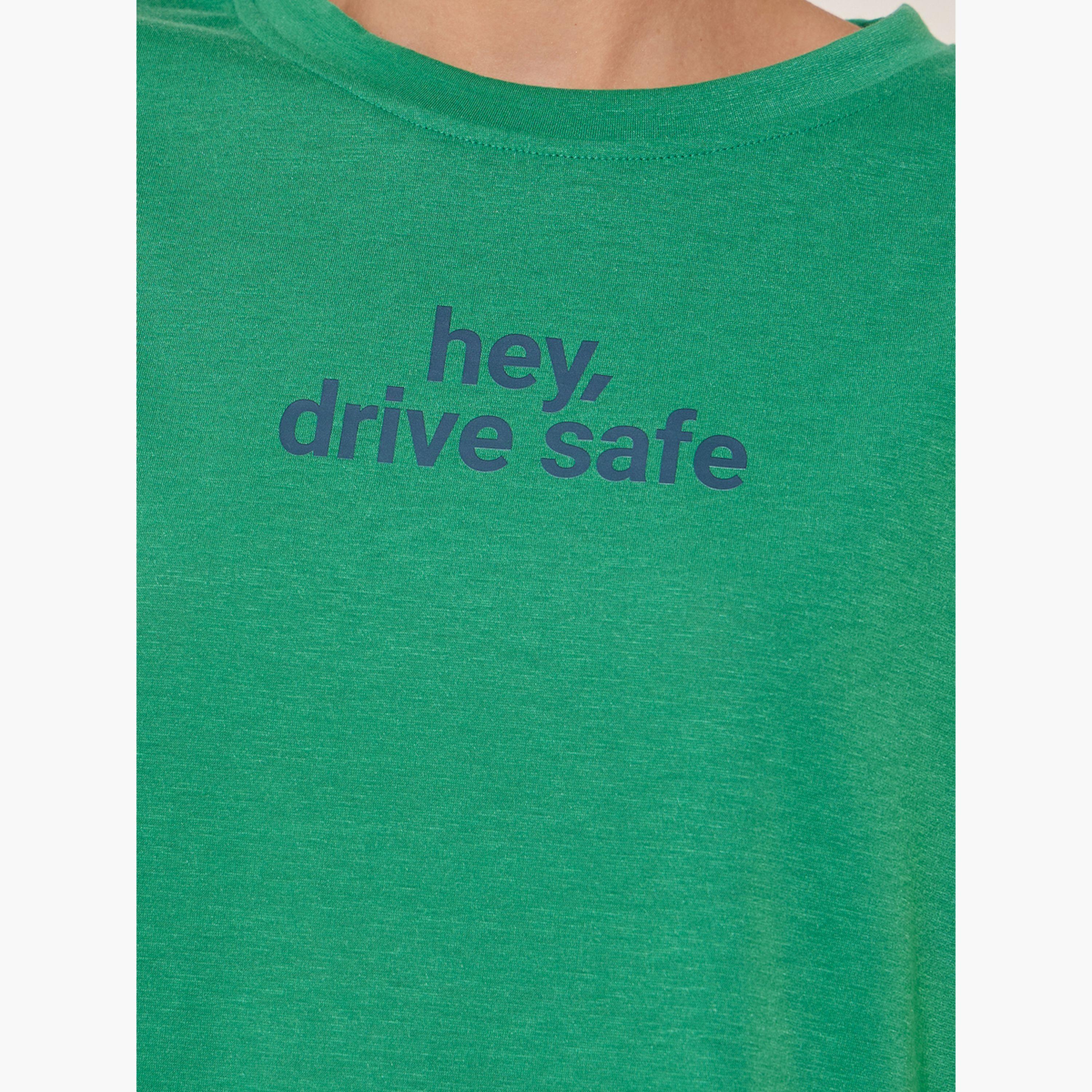 Take Two Slogan Print Round Neck Short Sleeve T-Shirt-women-clothing-tshirts-image-4