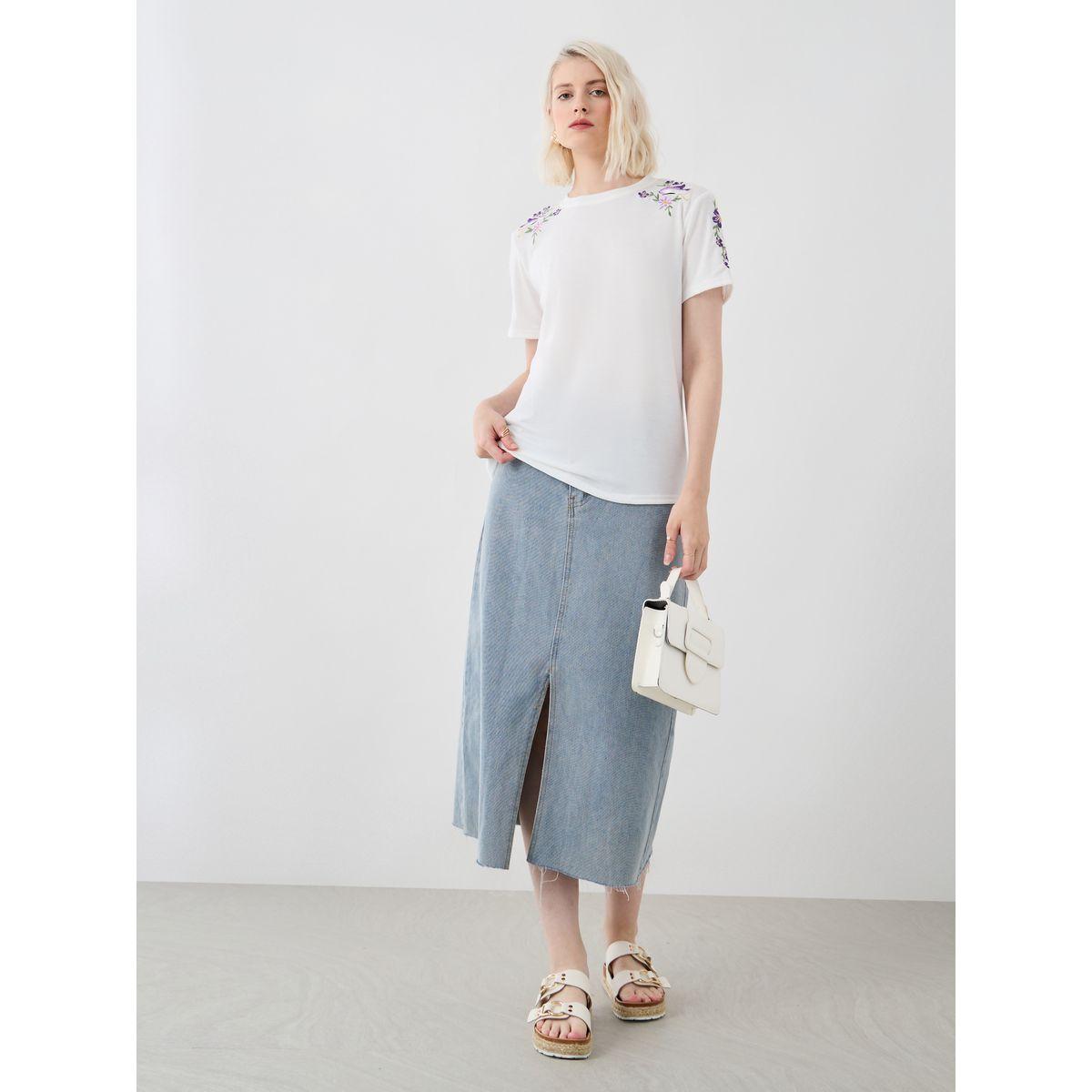 Styli Embroidered Round Neck Short Sleeve T-Shirt-women-clothing-tshirts-image-2