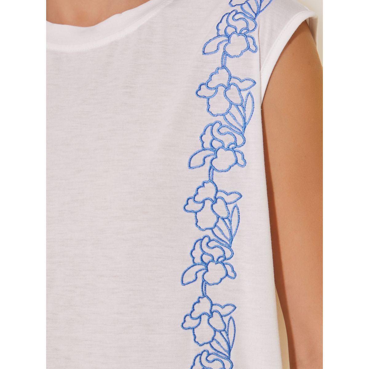 Styli Floral Embroidery Detail Sleeveless T-Shirt-women-clothing-tshirts-image-3