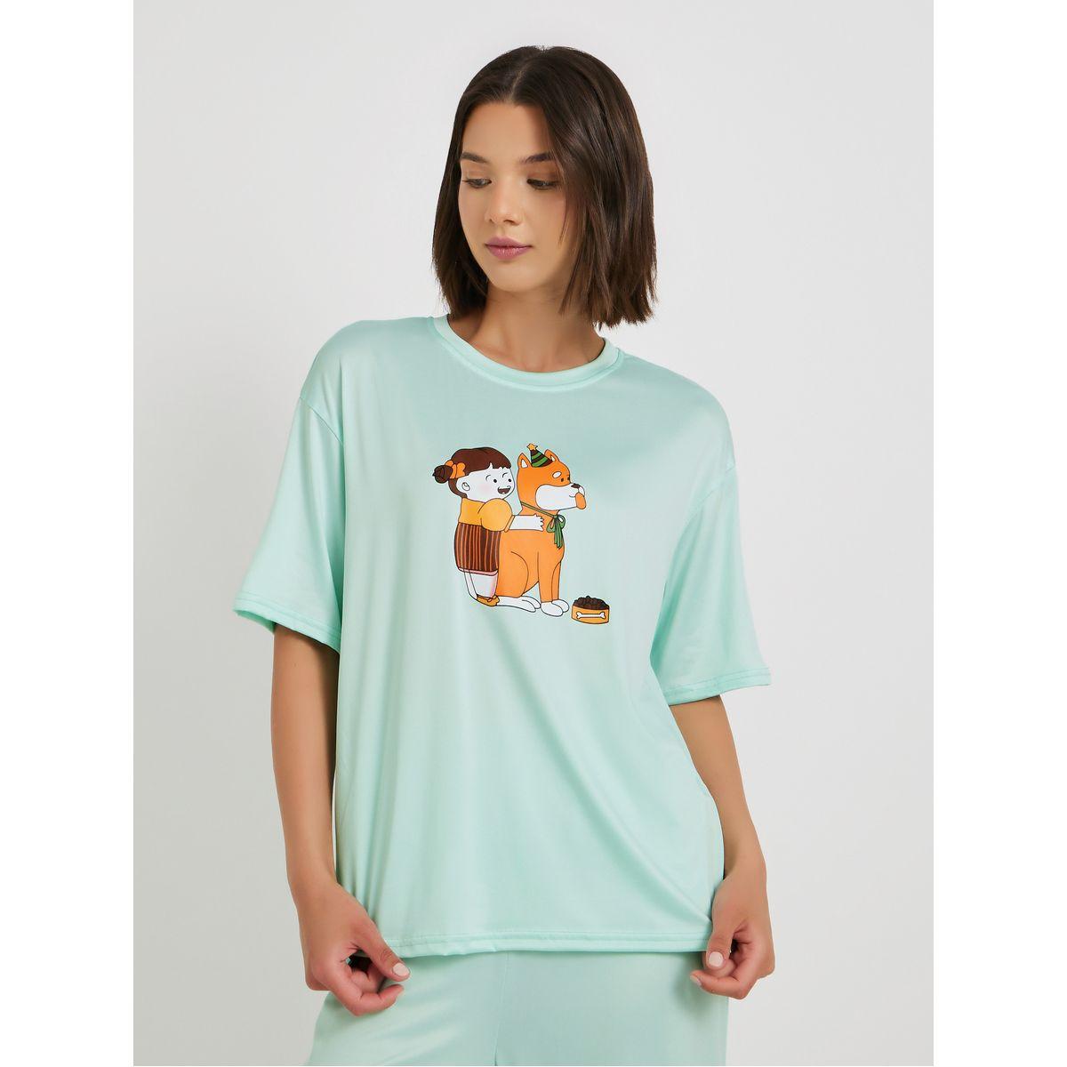طقم بيجاما من بنطال وتيشيرت بأكمام قصيرة-women-clothing-nightwear-pyjamas-longsets-image-2