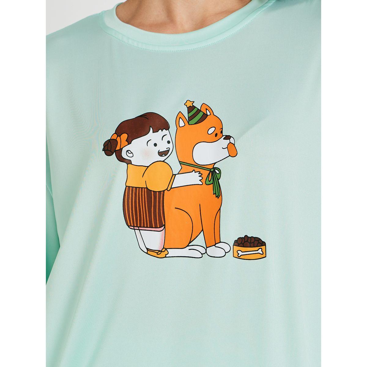 Styli Graphic Print Short Sleeve T-Shirt and Pyjama Set-women-clothing-nightwear-pyjamas-longsets-image-3