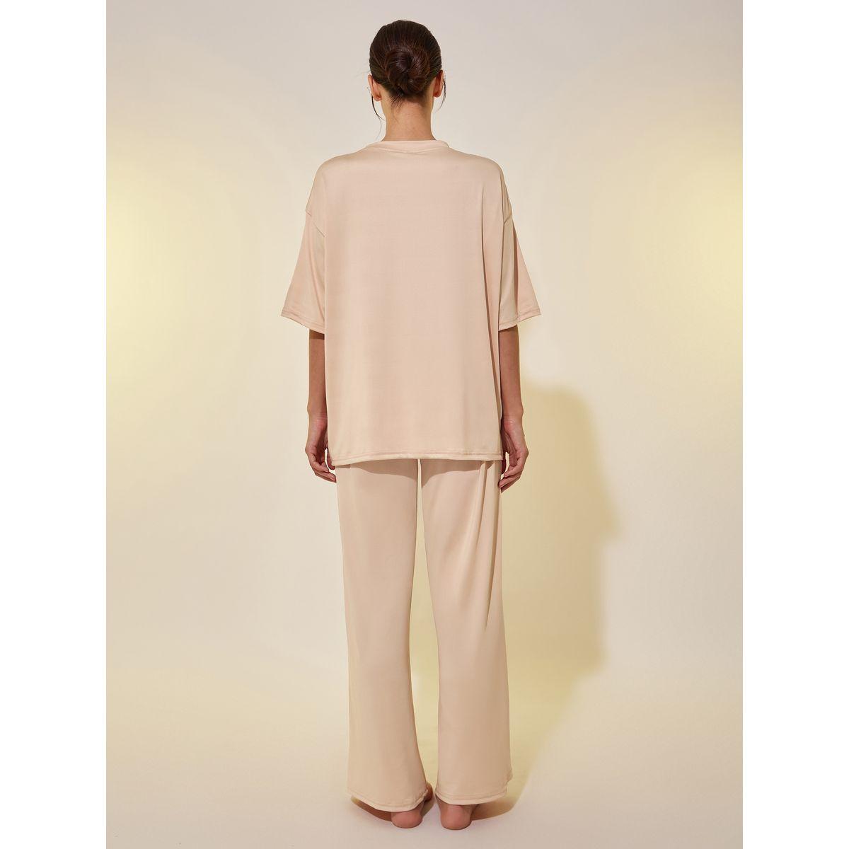 طقم بيجاما من بنطال وتيشيرت بأكتاف منخفضة-women-clothing-nightwear-pyjamas-longsets-image-5