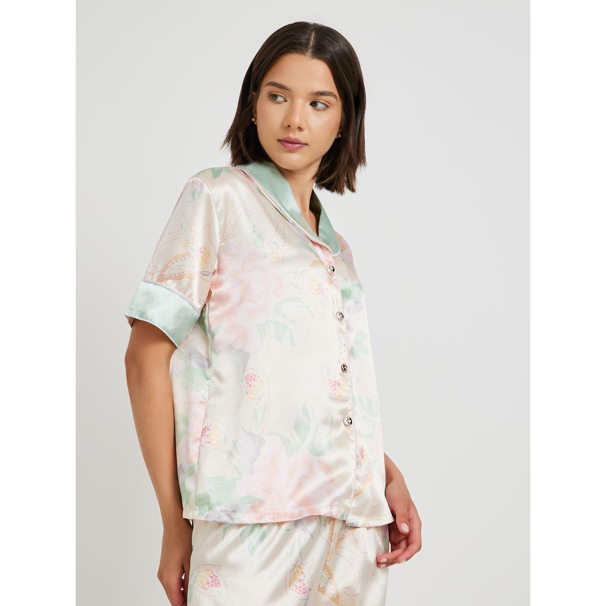 طقم بيجاما من بنطال وبلوزة بأكمام قصيرة-women-clothing-nightwear-pyjamas-longsets-image-2