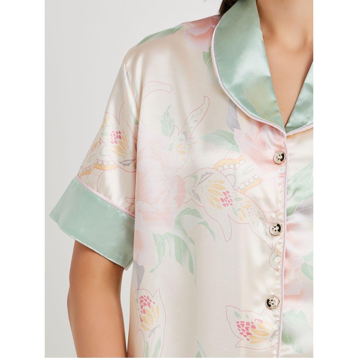Styli Floral Print Short Sleeve Shirt and Pyjama Set-women-clothing-nightwear-pyjamas-longsets-image-3
