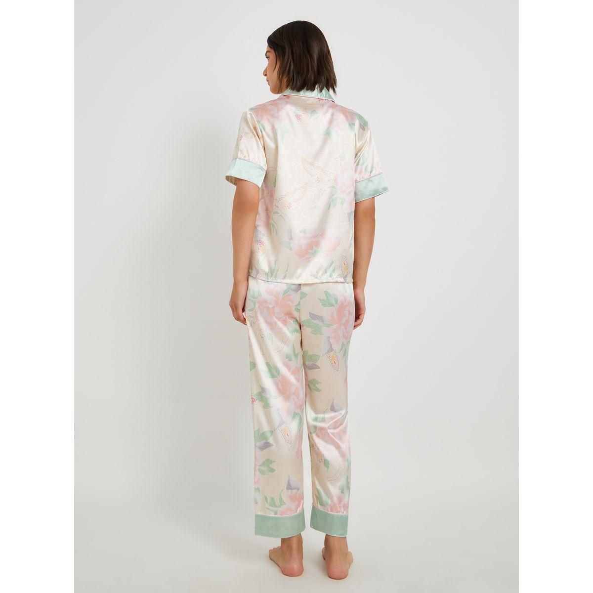 Styli Floral Print Short Sleeve Shirt and Pyjama Set-women-clothing-nightwear-pyjamas-longsets-image-4