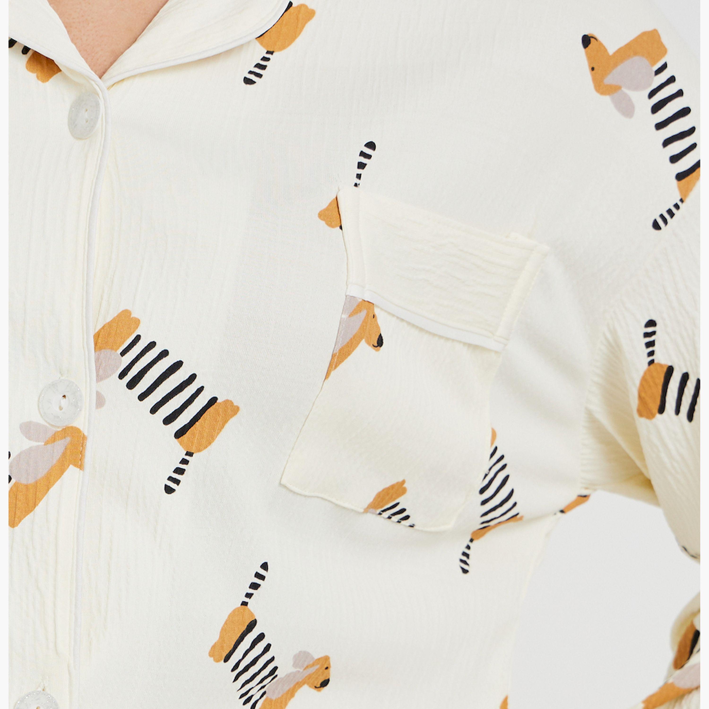 Styli Peppy Print Long Sleeve Shirt and Pyjama Set-women-clothing-nightwear-pyjamas-longsets-image-4