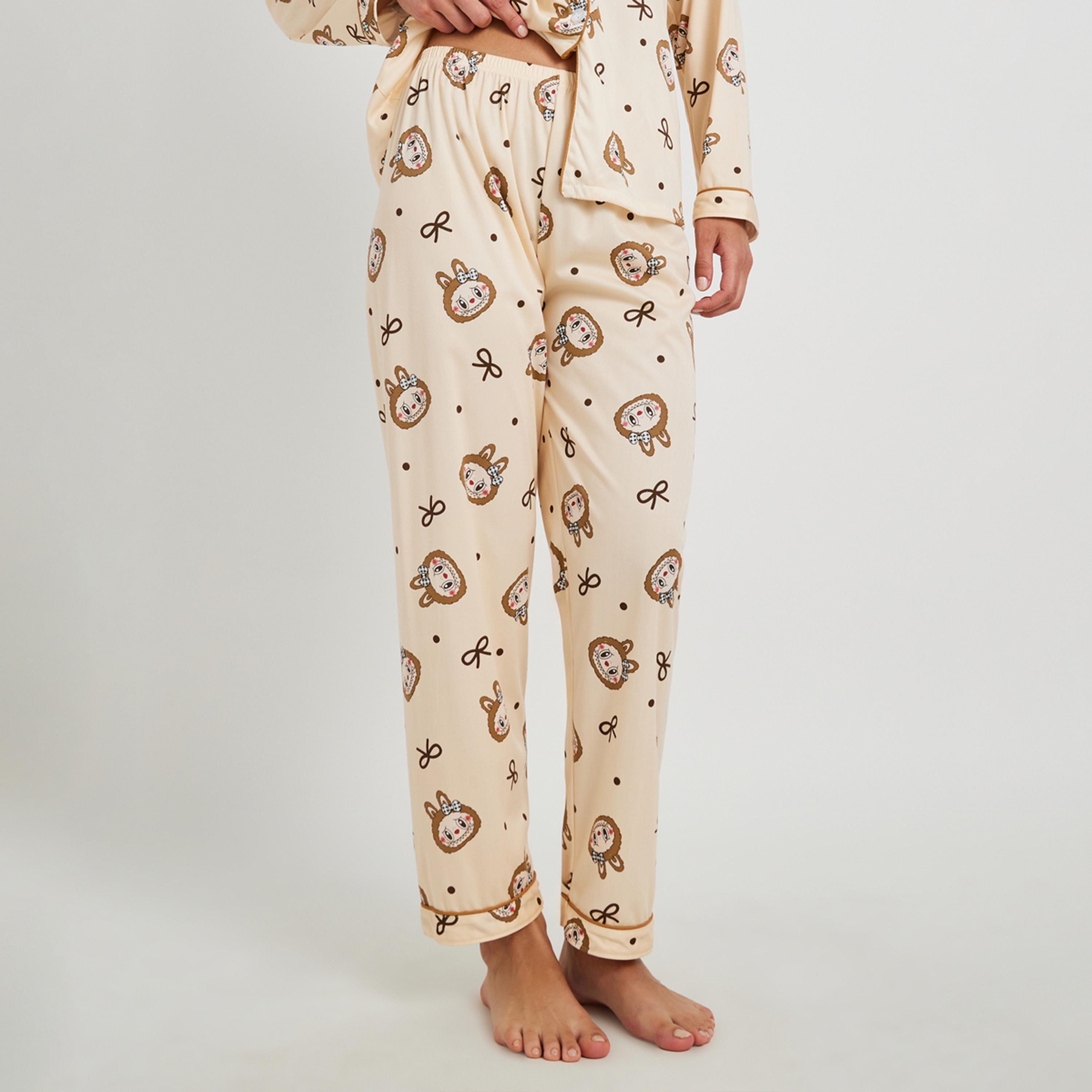 Styli Rabbit Print Long Sleeve Shirt and Pyjama Set-women-clothing-nightwear-pyjamas-longsets-image-3