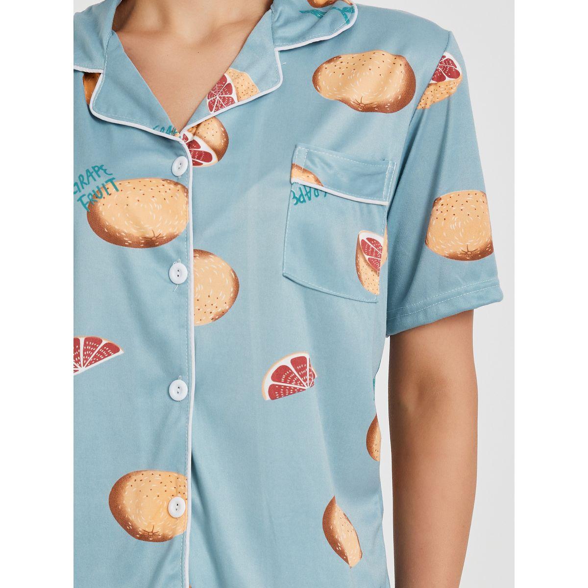 طقم بيجاما من بنطال وبلوزة بأكمام قصيرة-women-clothing-nightwear-pyjamas-longsets-image-3