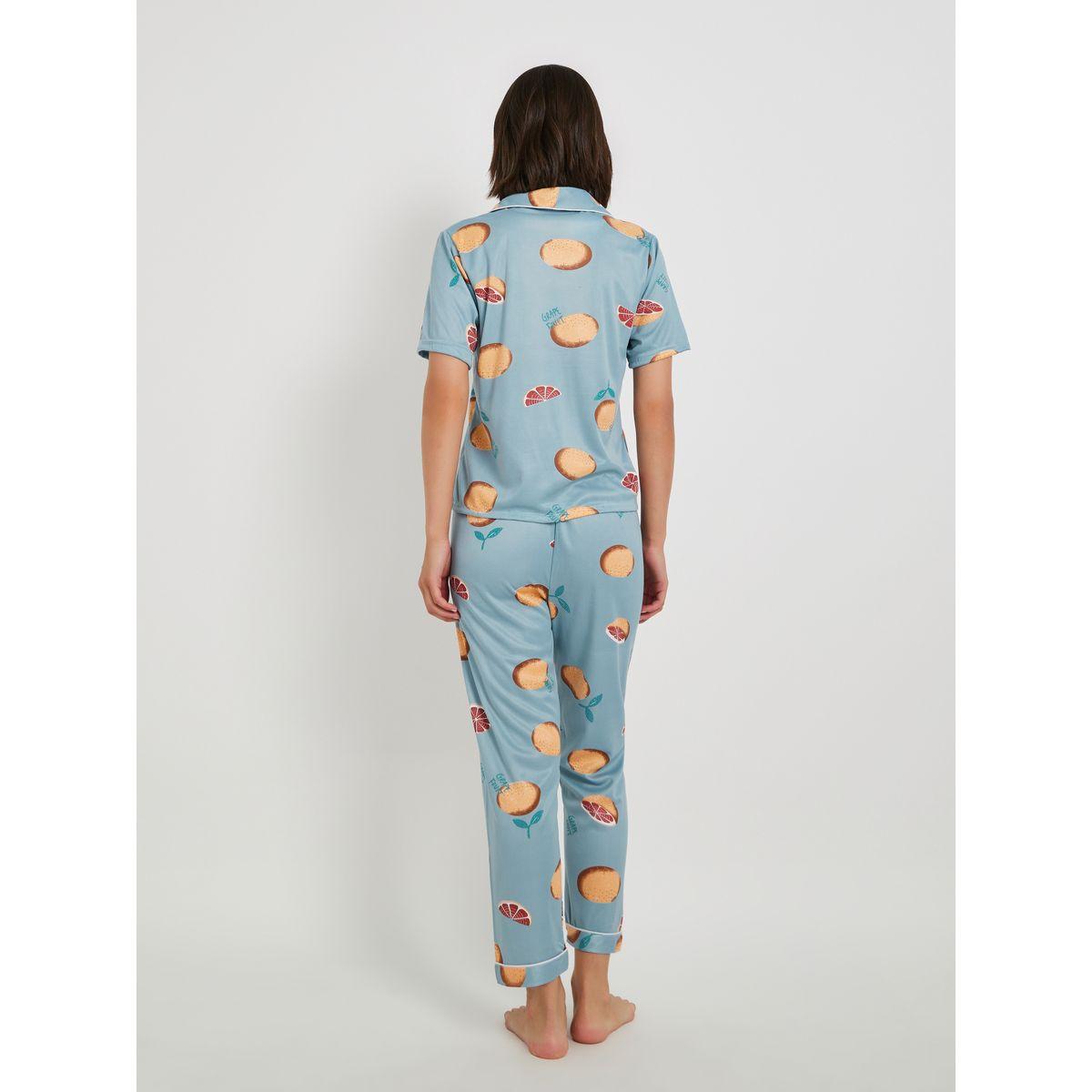 طقم بيجاما من بنطال وبلوزة بأكمام قصيرة-women-clothing-nightwear-pyjamas-longsets-image-4