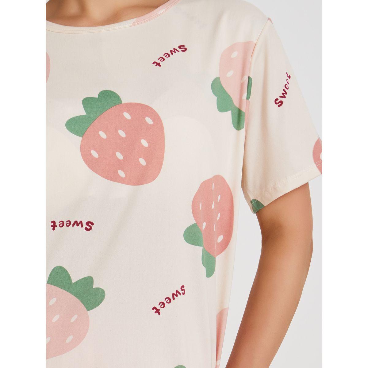 Styli 3-Piece Strawberry Printed Short Sleeve T-Shirt, Solid Shorts and Pyjama Set-women-clothing-nightwear-pyjamas-longsets-image-4