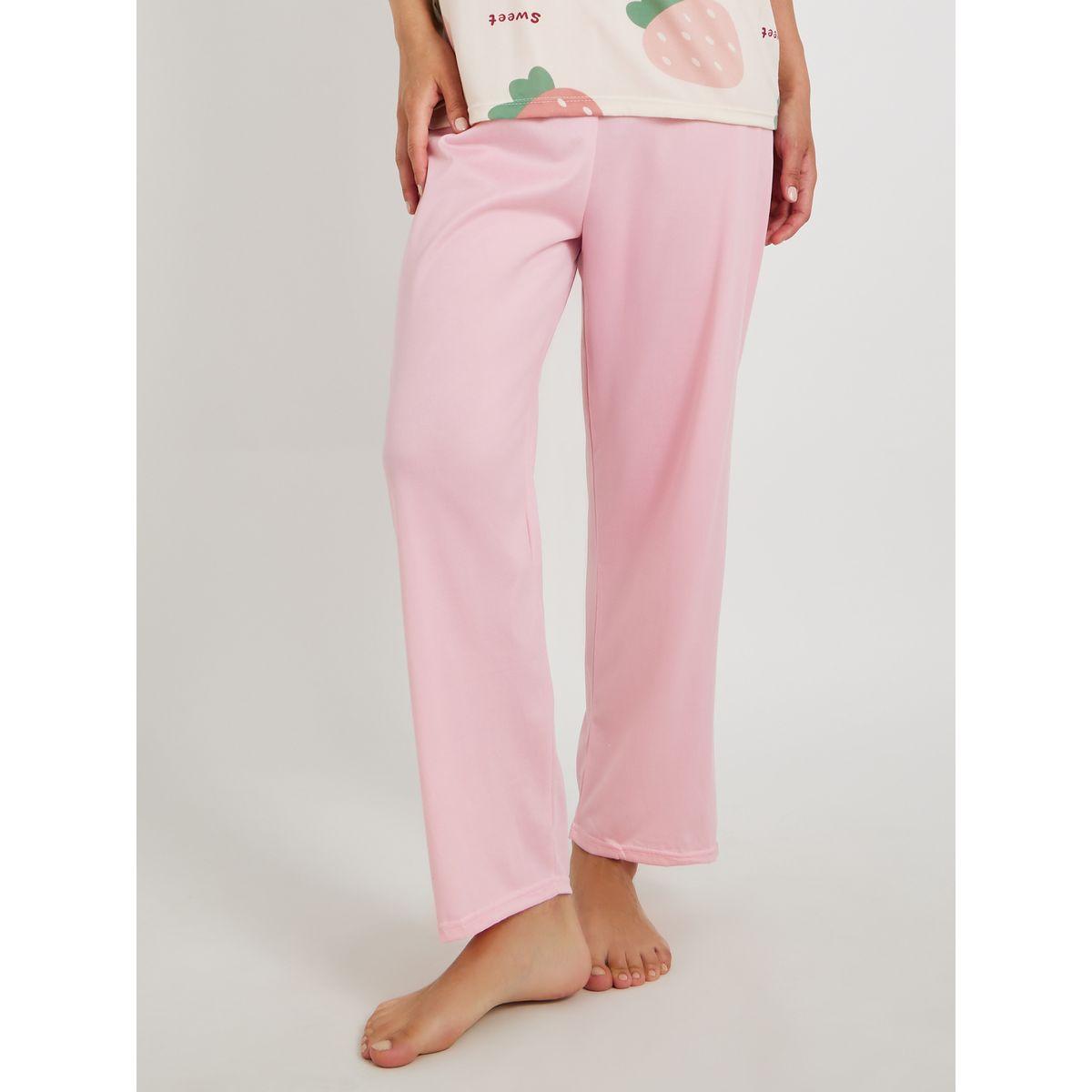Styli 3-Piece Strawberry Printed Short Sleeve T-Shirt, Solid Shorts and Pyjama Set-women-clothing-nightwear-pyjamas-longsets-image-5