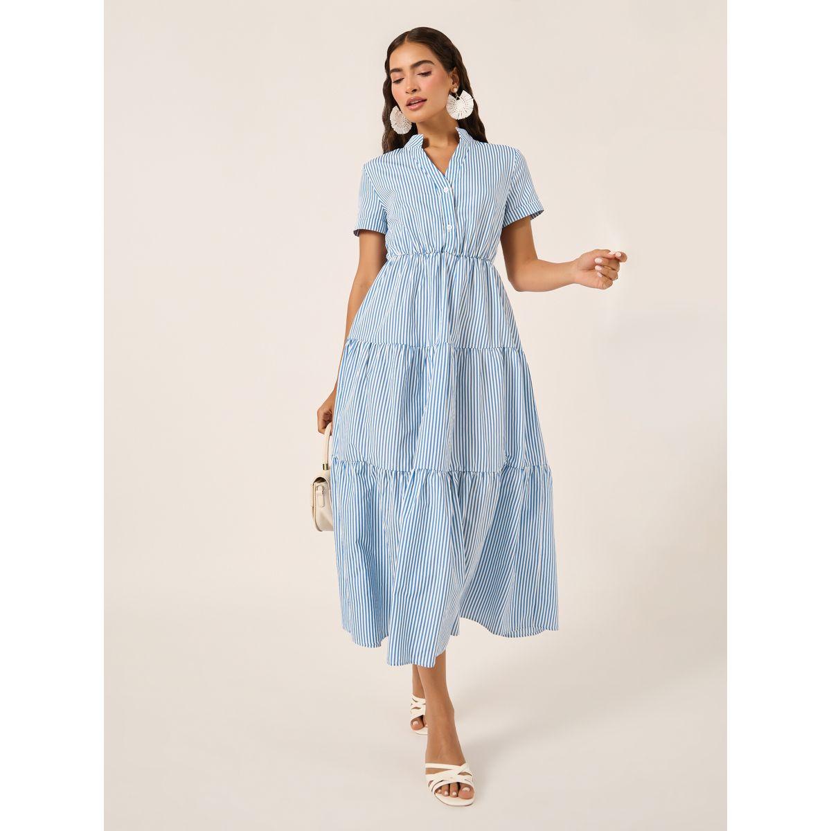 Take Two Striped Button Front Hem Maxi Dress-women-clothing-dresses-image-2