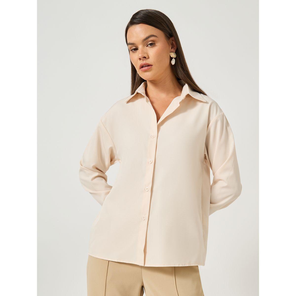 Take Two Solid Button Front Long Sleeve Shirt-women-clothing-shirtsandblouses-shirts-image-3