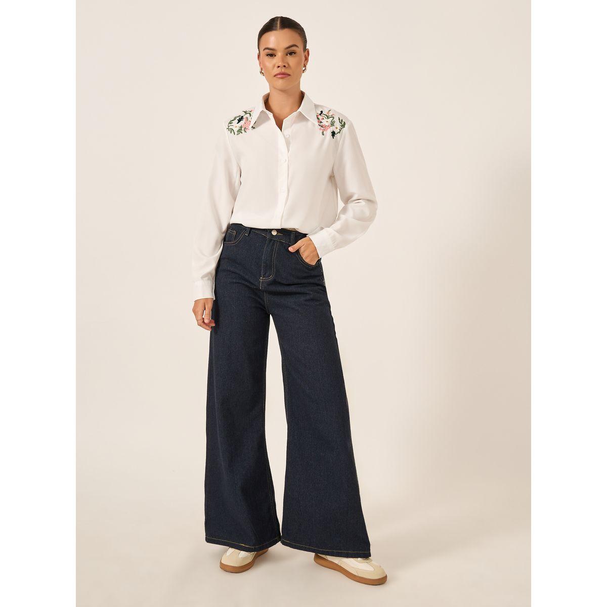 Take Two Floral Embroidered Button Front Long Sleeve Shirt-women-clothing-shirtsandblouses-shirts-image-2