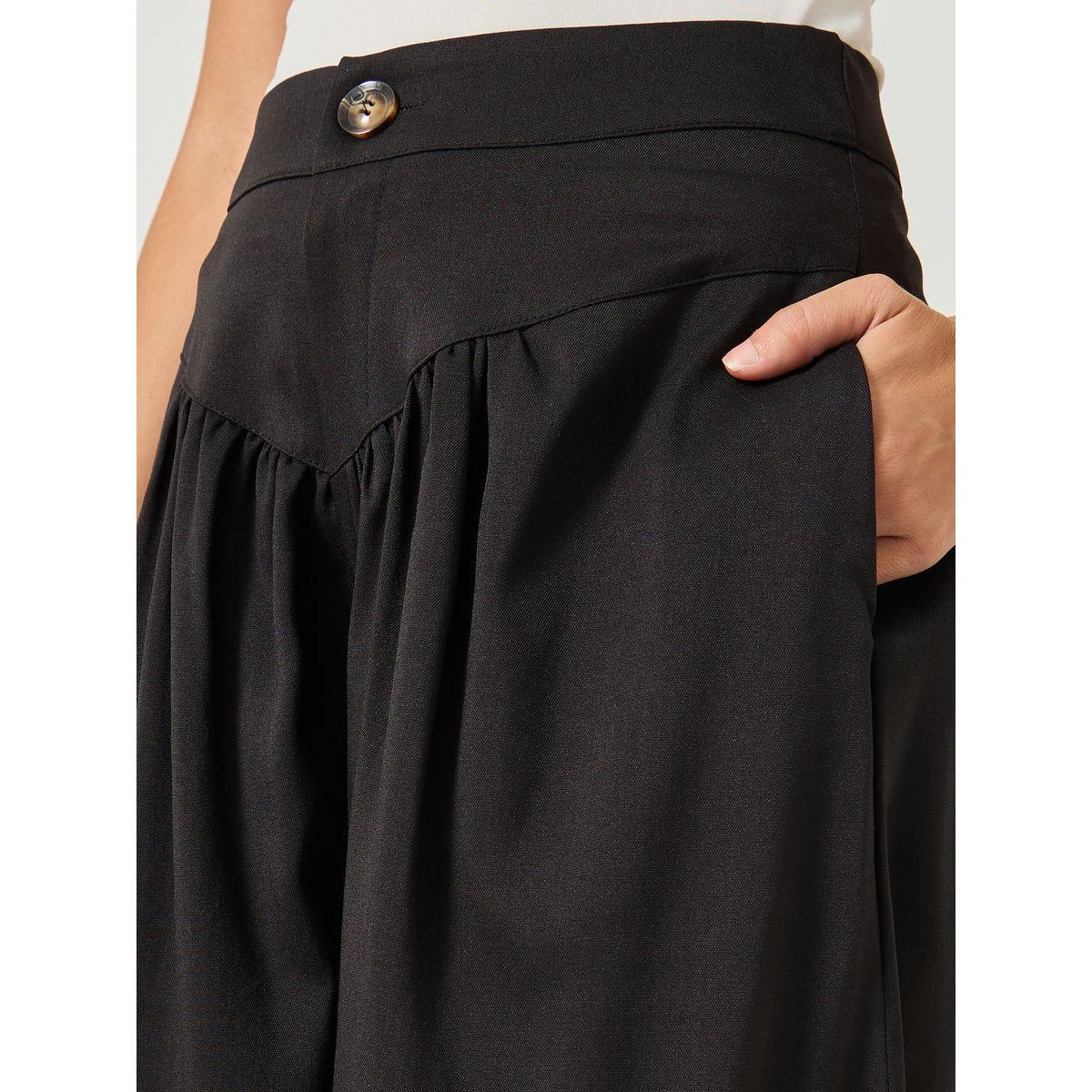 Take Two Solid Gathered Detail Wide Leg Trousers-women-clothing-bottoms-trousers-image-3