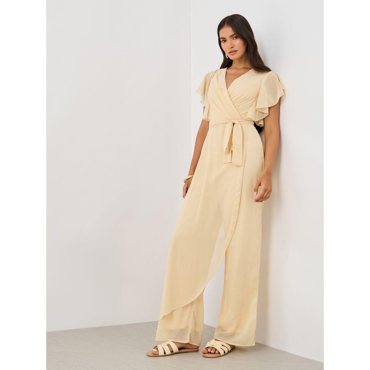 Styli Ruffled Sleeve V-Neck Wide Leg Jumpsuit-women-clothing-jumpsuits-image-1