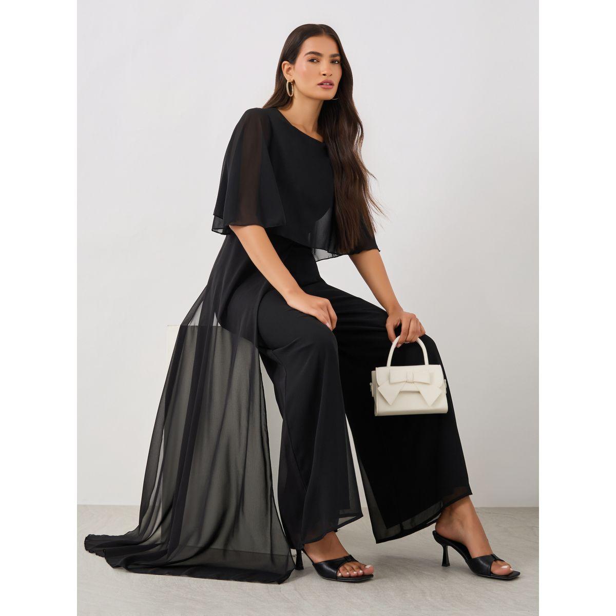 Styli Solid Cape Sleeve Wide Leg Jumpsuit-women-clothing-jumpsuits-image-1