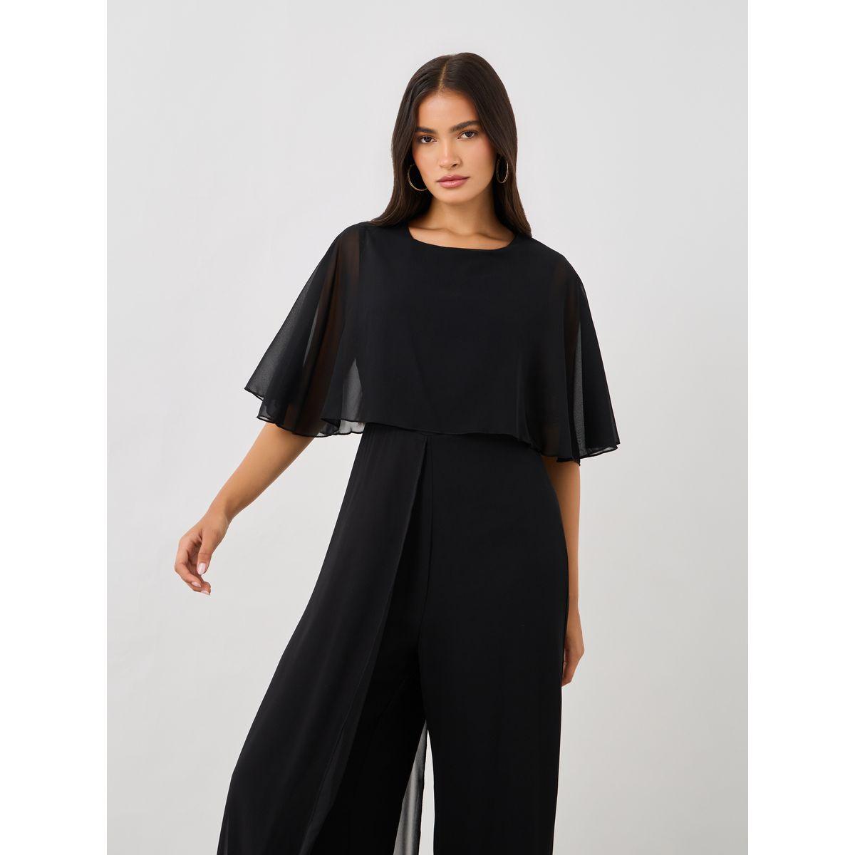 Styli Solid Cape Sleeve Wide Leg Jumpsuit-women-clothing-jumpsuits-image-3