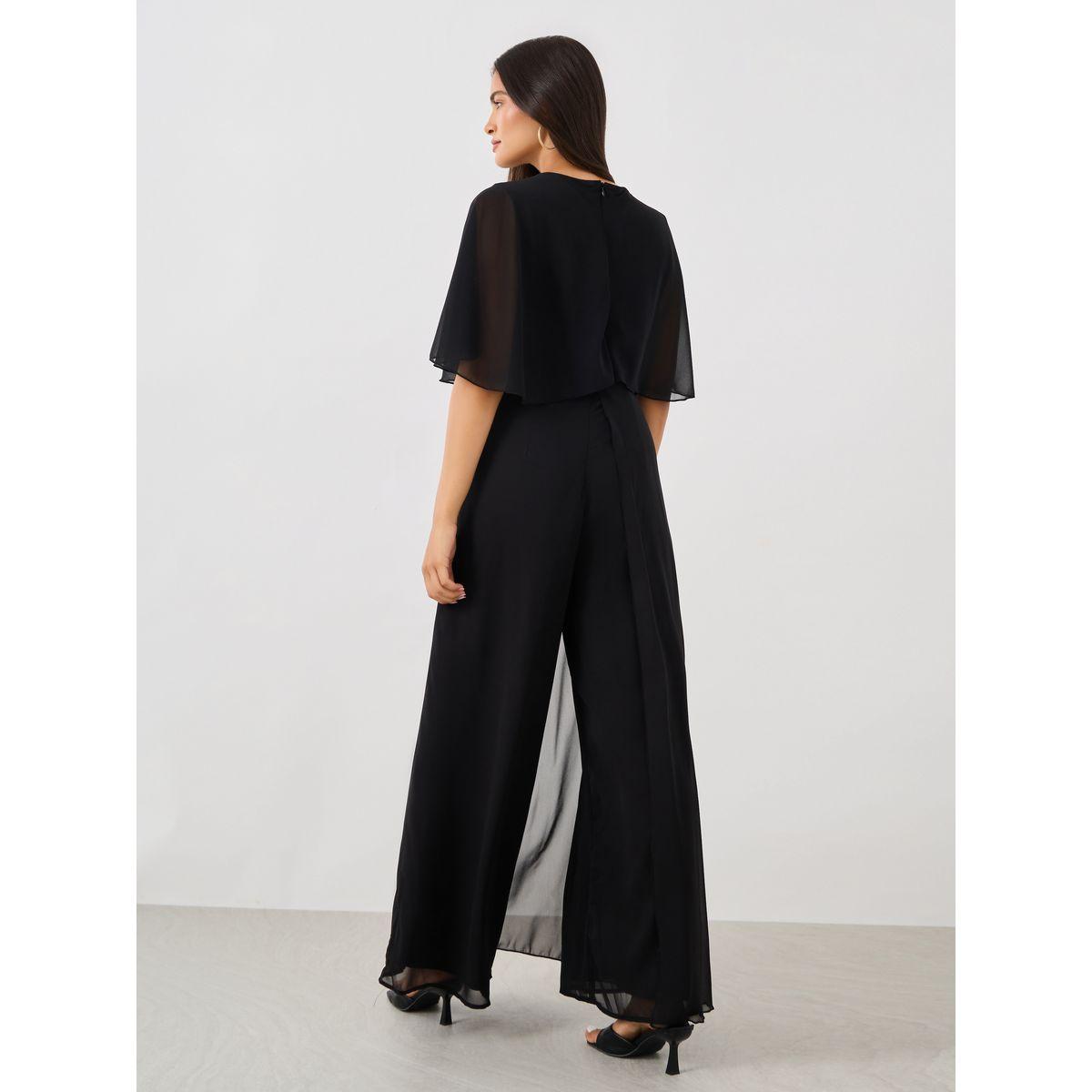 Styli Solid Cape Sleeve Wide Leg Jumpsuit-women-clothing-jumpsuits-image-5