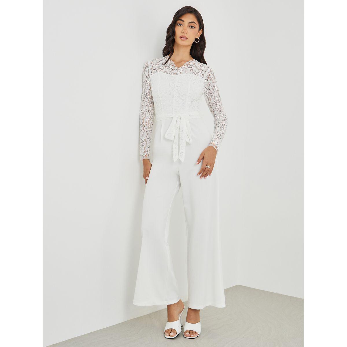 Styli Lace Insert Long Sleeve Wide Leg Jumpsuit-women-clothing-jumpsuits-image-1