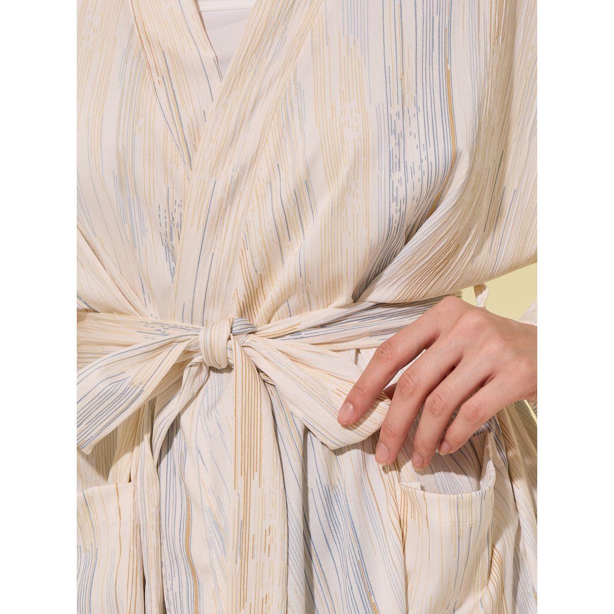 Styli Striped Long Sleeves Robe with Tie-Up Belt-women-clothing-nightwear-robes-image-4