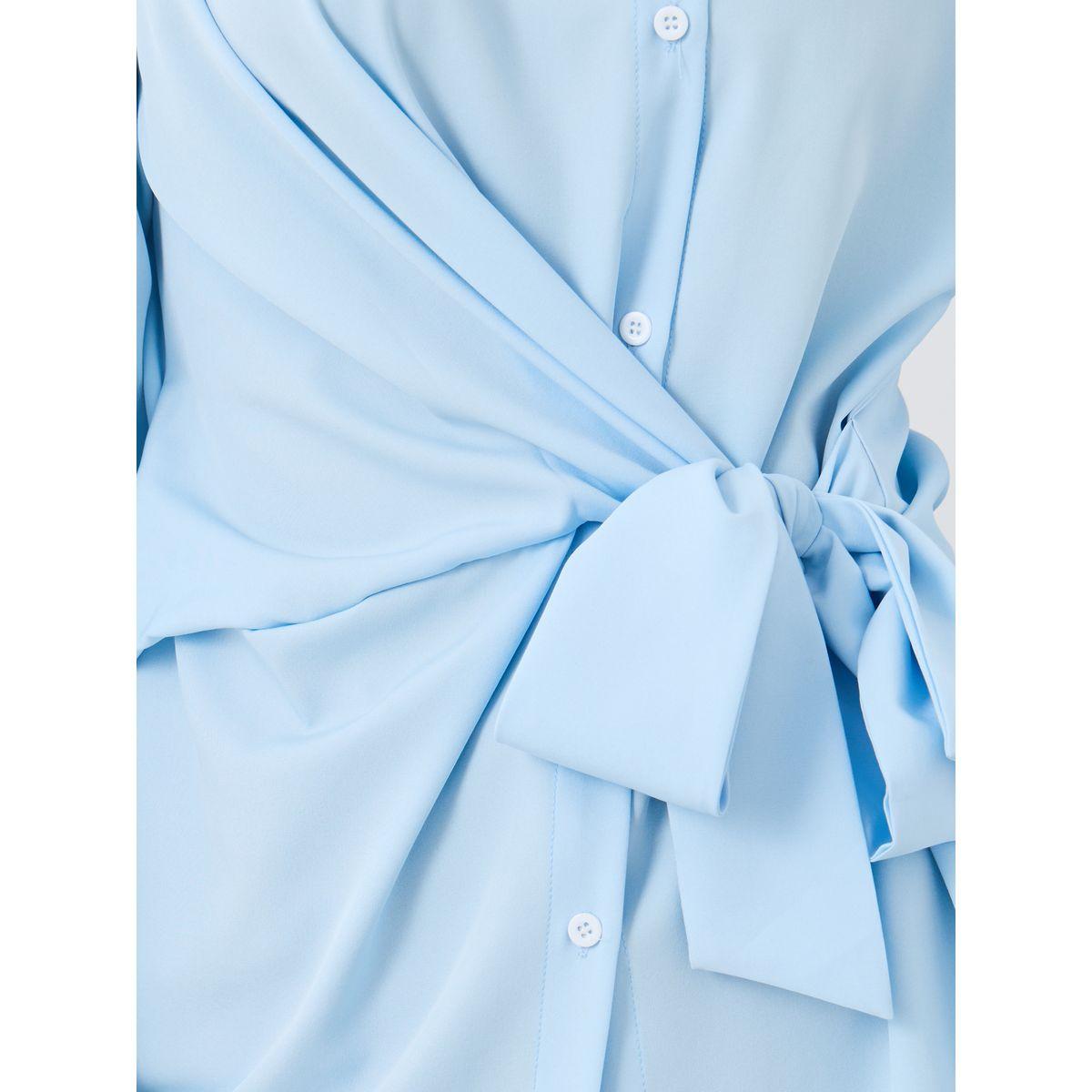 بلوزة سادة بنمط لف وأكمام طويلة مع اربطة-women-clothing-shirtsandblouses-shirts-image-4