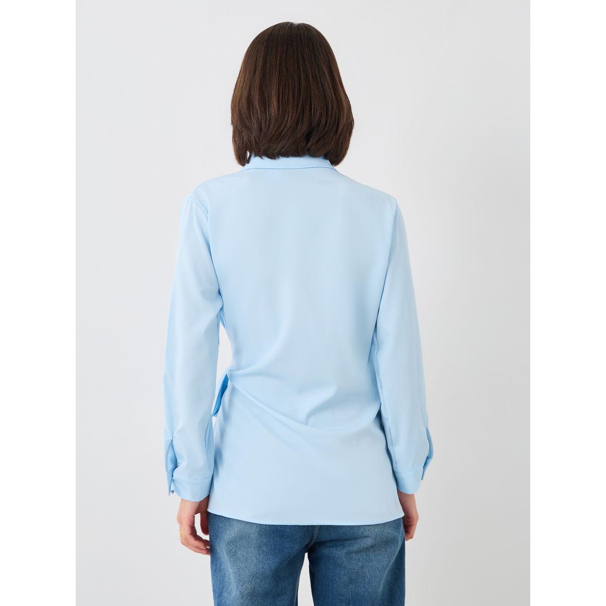 Styli Solid Long Sleeve Wrap Shirt with Tie-Up Detail-women-clothing-shirtsandblouses-shirts-image-5