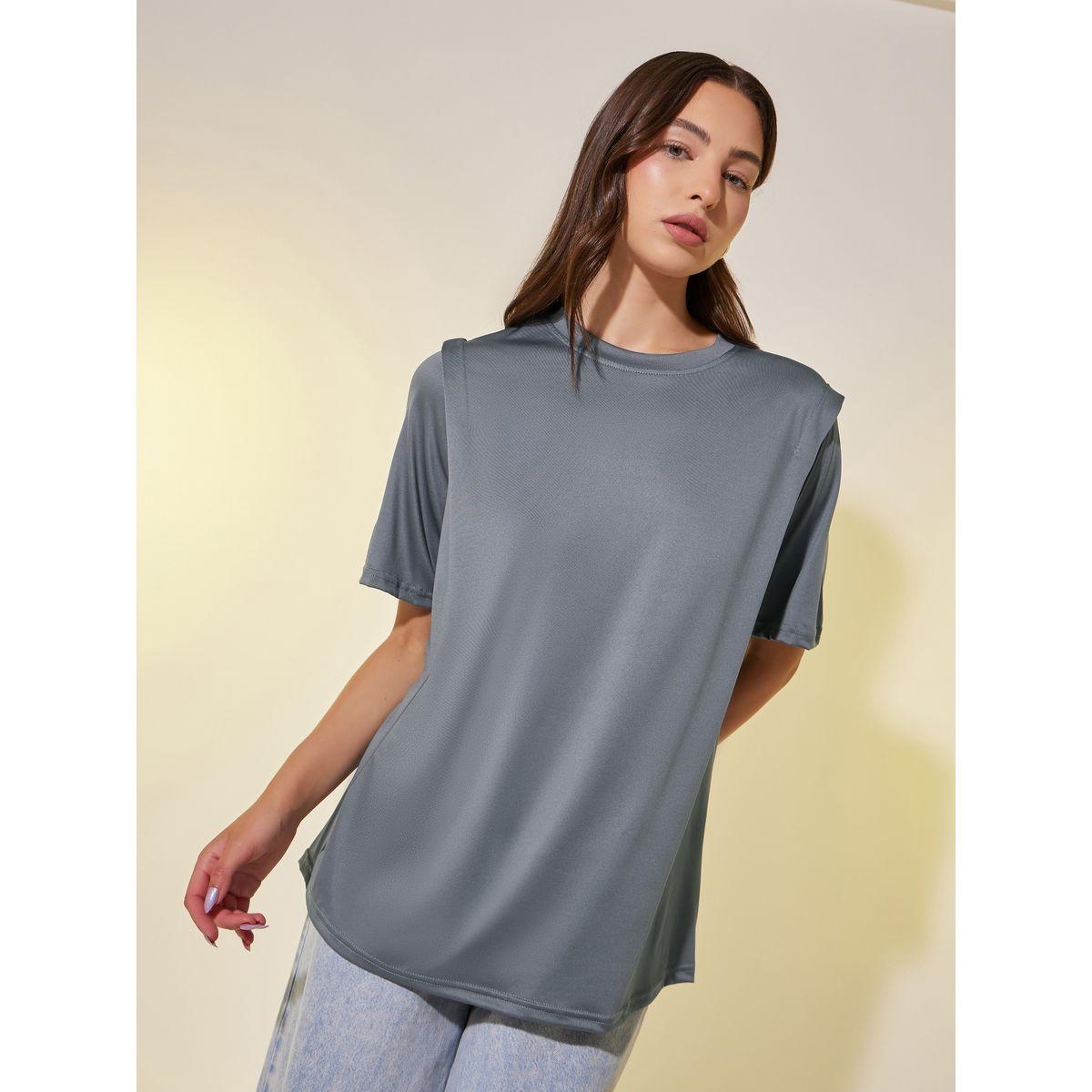 Styli Solid Round Neck Oversized T-Shirt-women-clothing-tshirts-image-1